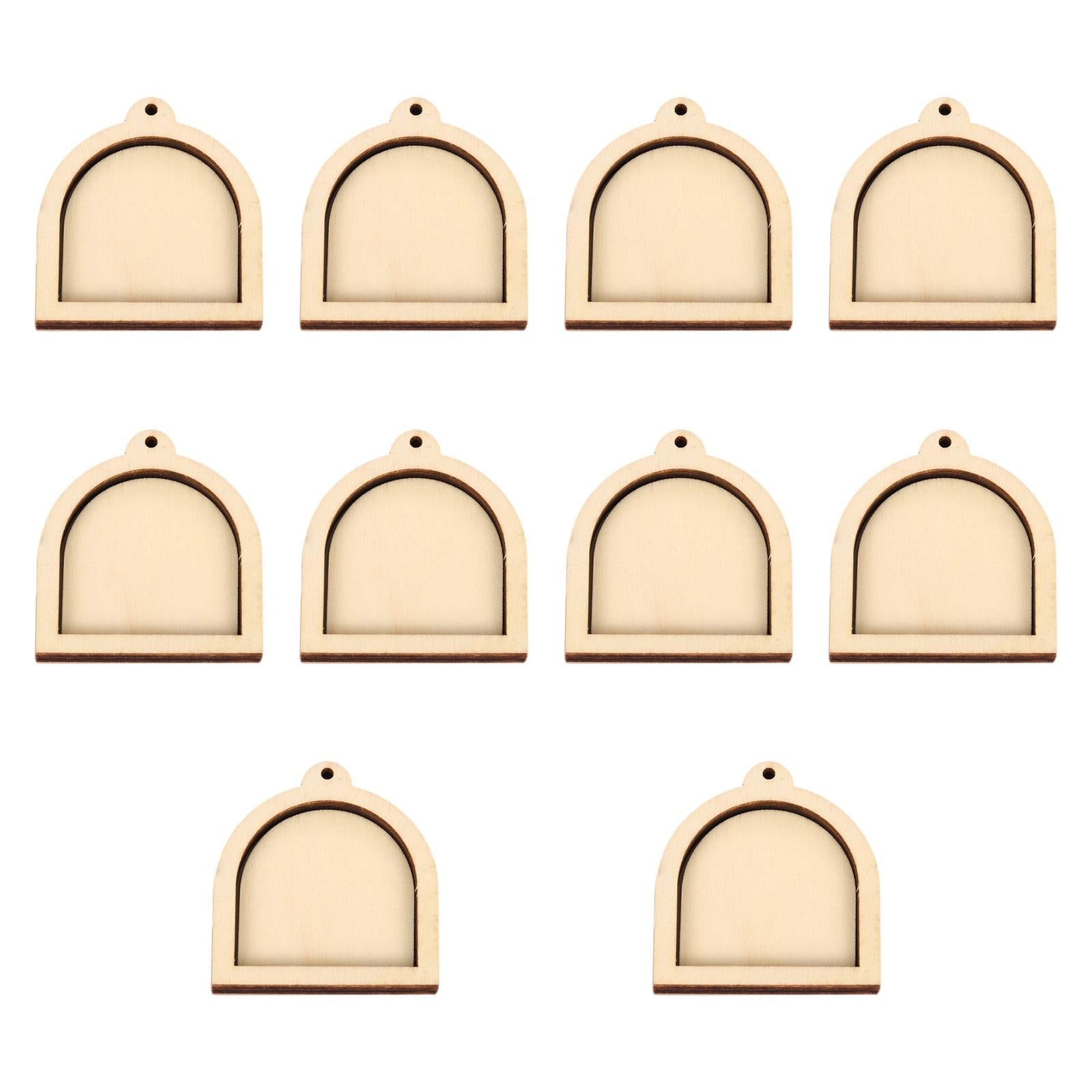 10 Pieces Mini Embroidery Hoop for DIY Jewelry Pendant and Keychain Quilting Arched Shape