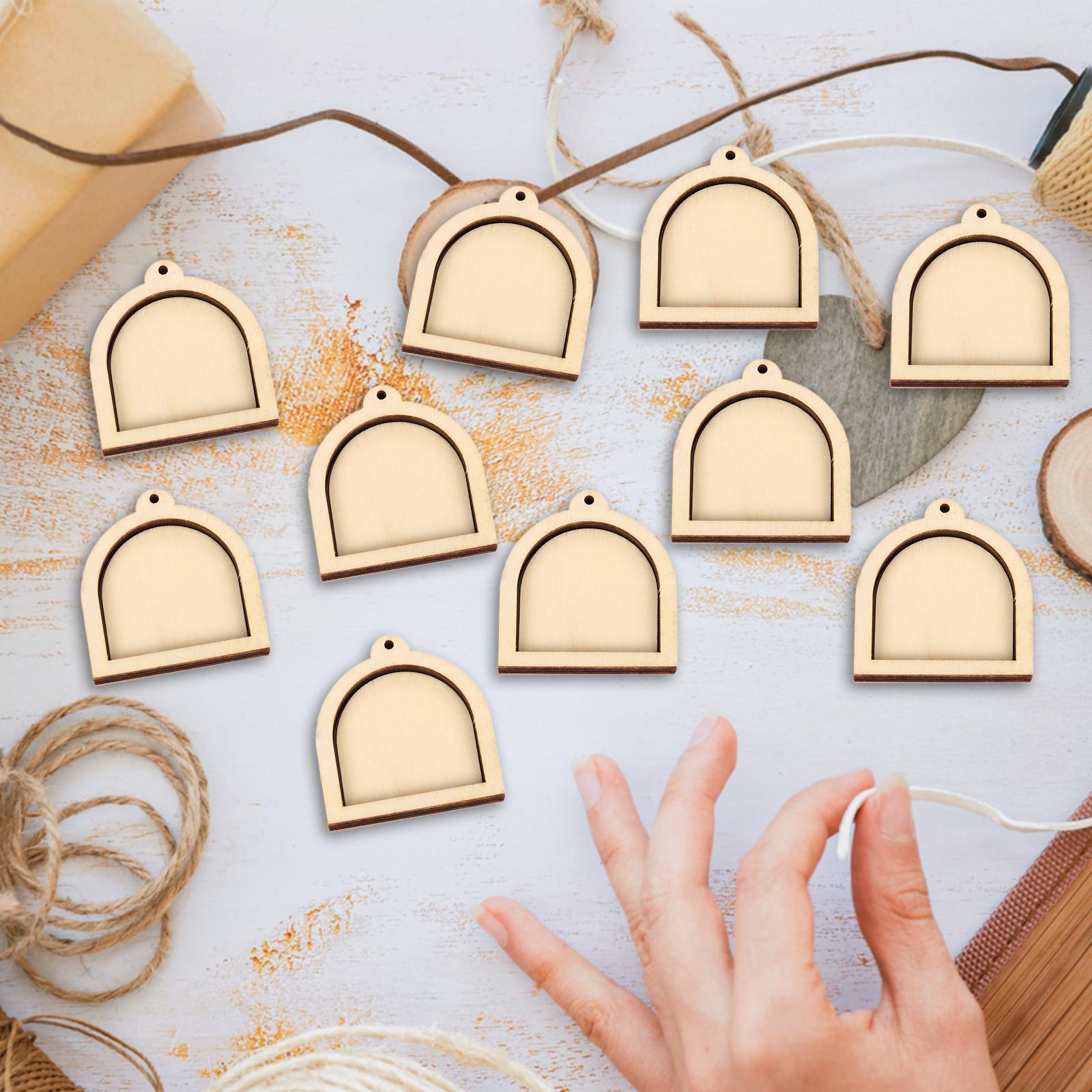 10 Pieces Mini Embroidery Hoop for DIY Jewelry Pendant and Keychain Quilting Arched Shape