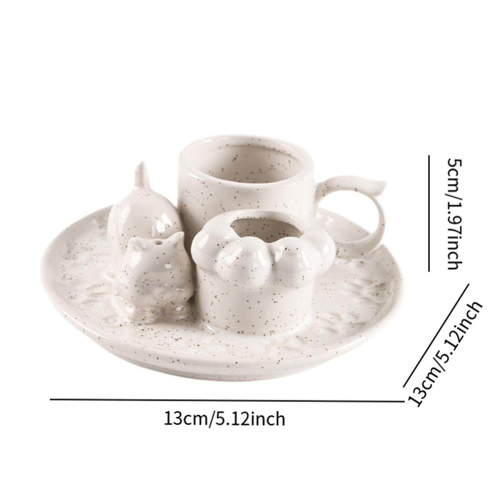 Palo Santo Holder Ceramic Sage Bundle Burner for Meditation Desk Living Room Spotted White