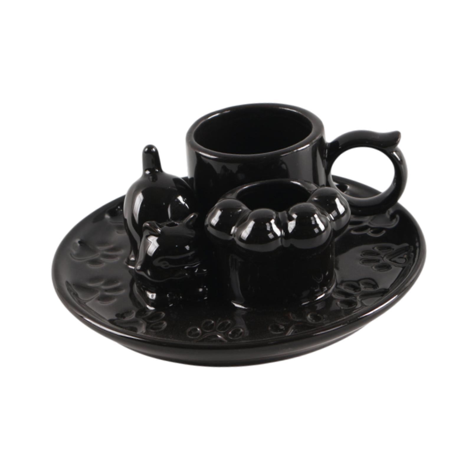 Palo Santo Holder Ceramic Sage Bundle Burner for Meditation Desk Living Room Black