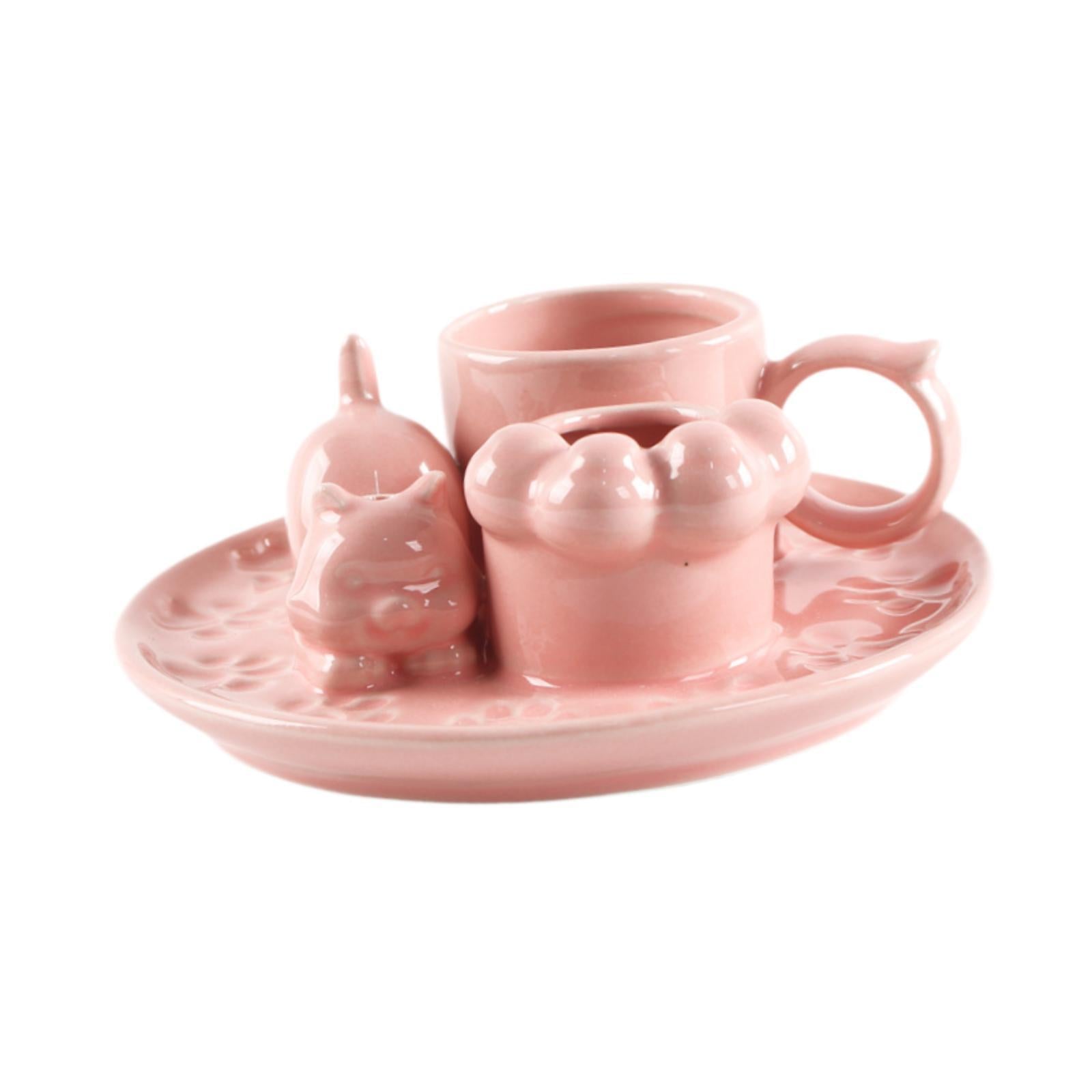 Palo Santo Holder Ceramic Sage Bundle Burner for Meditation Desk Living Room Pink