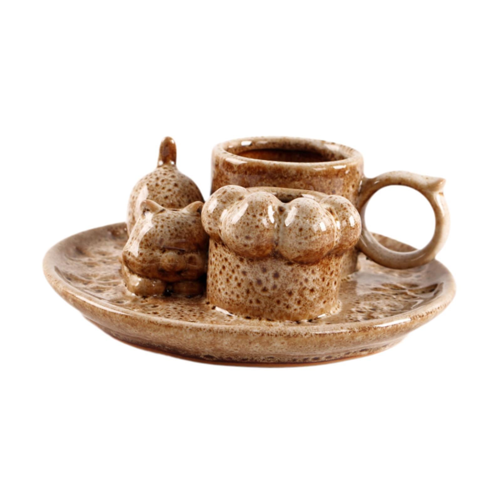 Palo Santo Holder Ceramic Sage Bundle Burner for Meditation Desk Living Room Brown