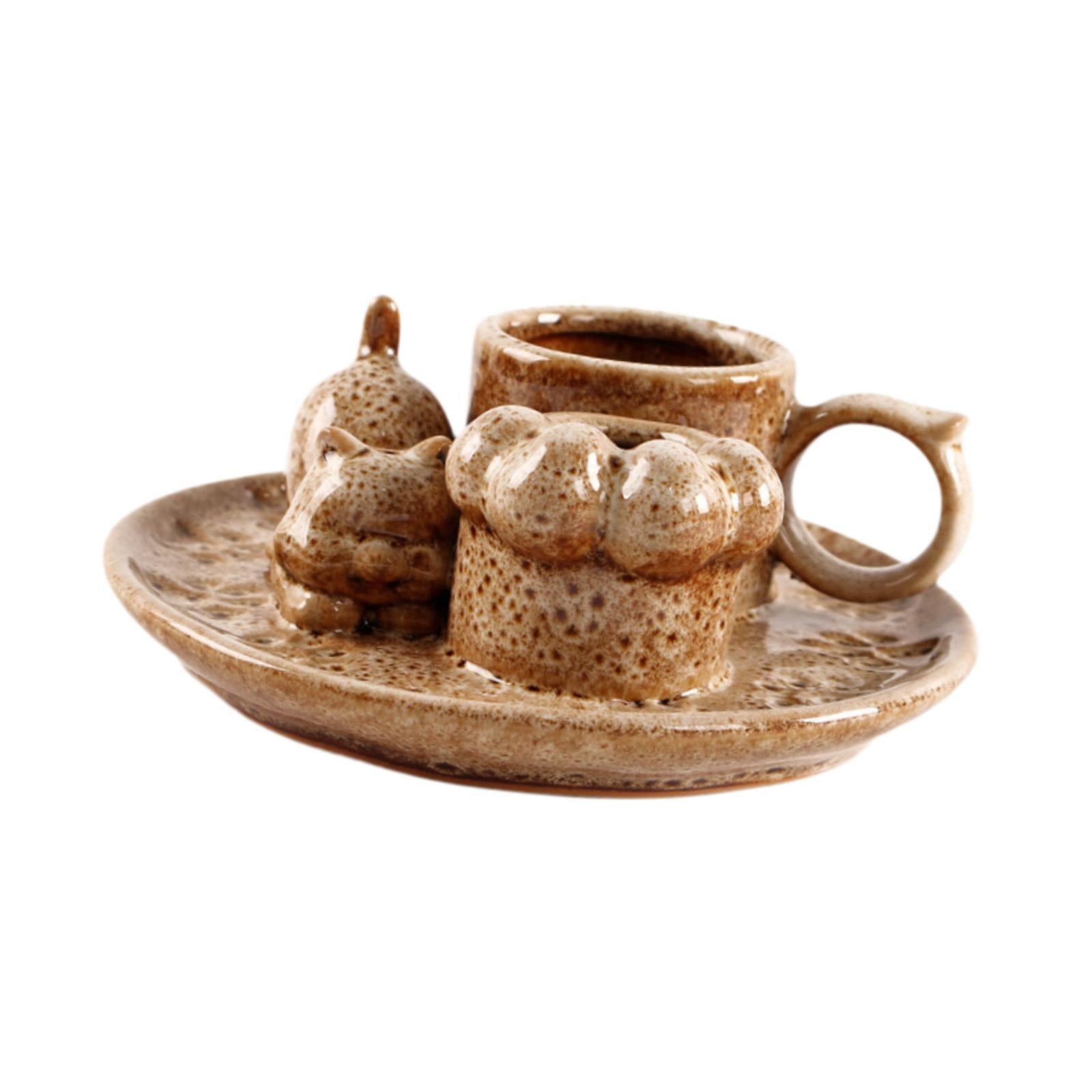 Palo Santo Holder Ceramic Sage Bundle Burner for Meditation Desk Living Room Brown