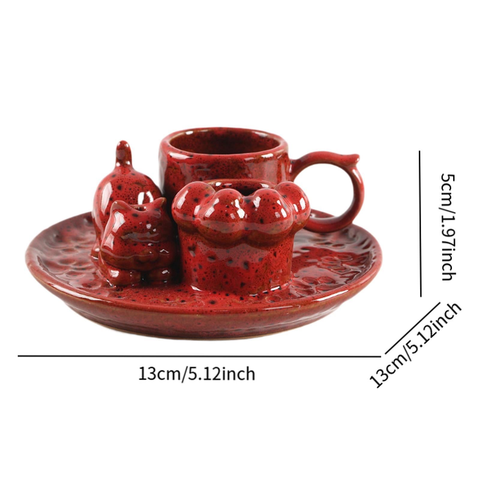 Palo Santo Holder Ceramic Sage Bundle Burner for Meditation Desk Living Room Red
