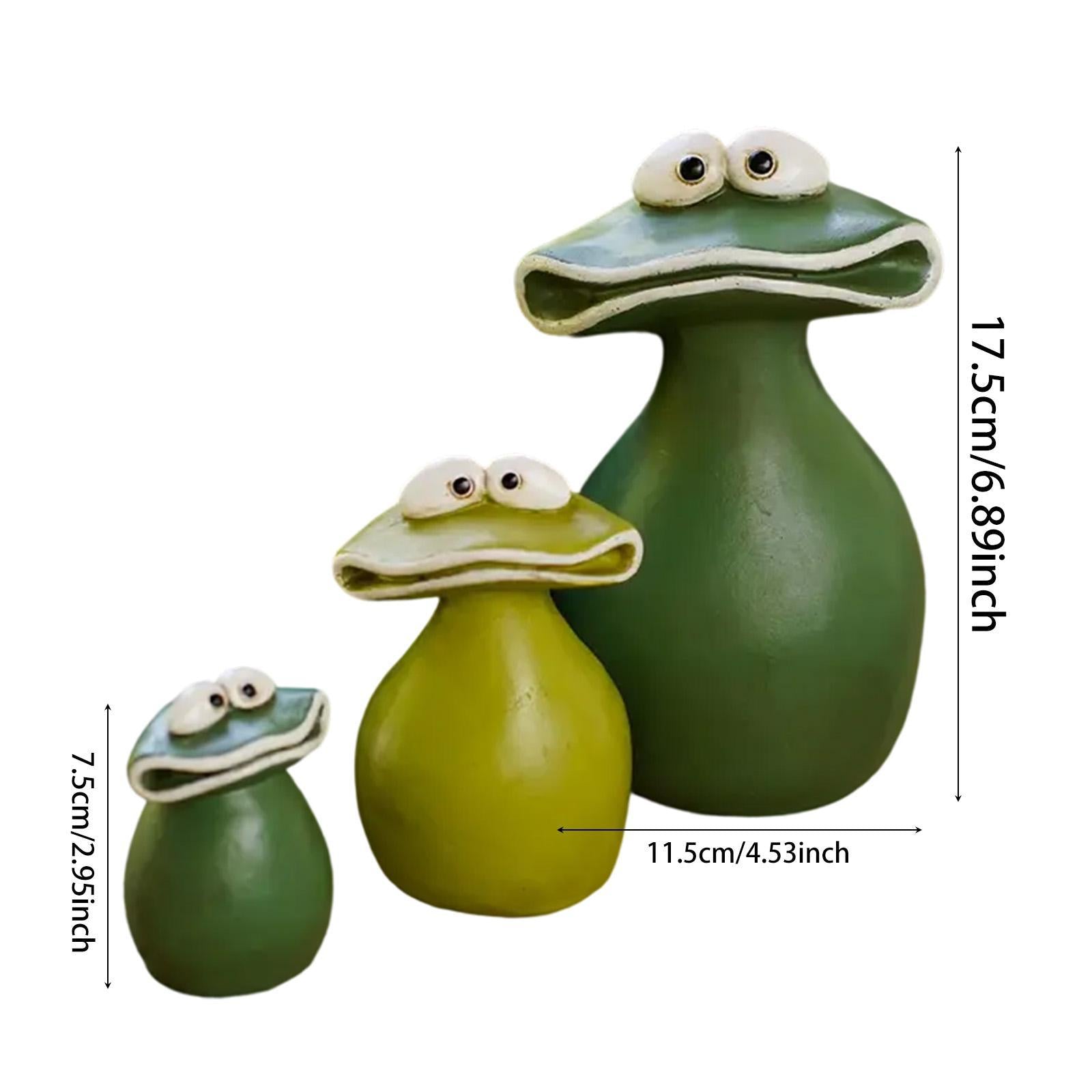 3Pcs Frog Garden Ornaments Cute Animal Statues for Backyard Desk Living Room