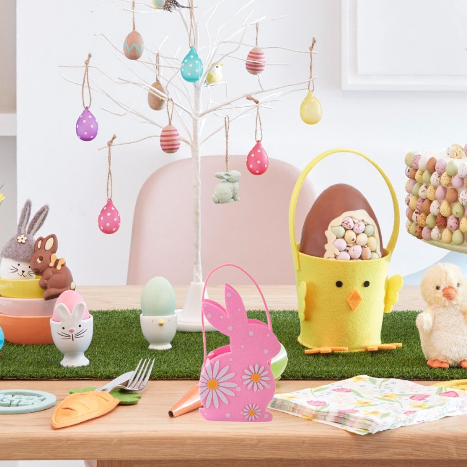 Easter Bunny Bags Reusable Tote for Wedding Shopping Family Gathering Favors Pink
