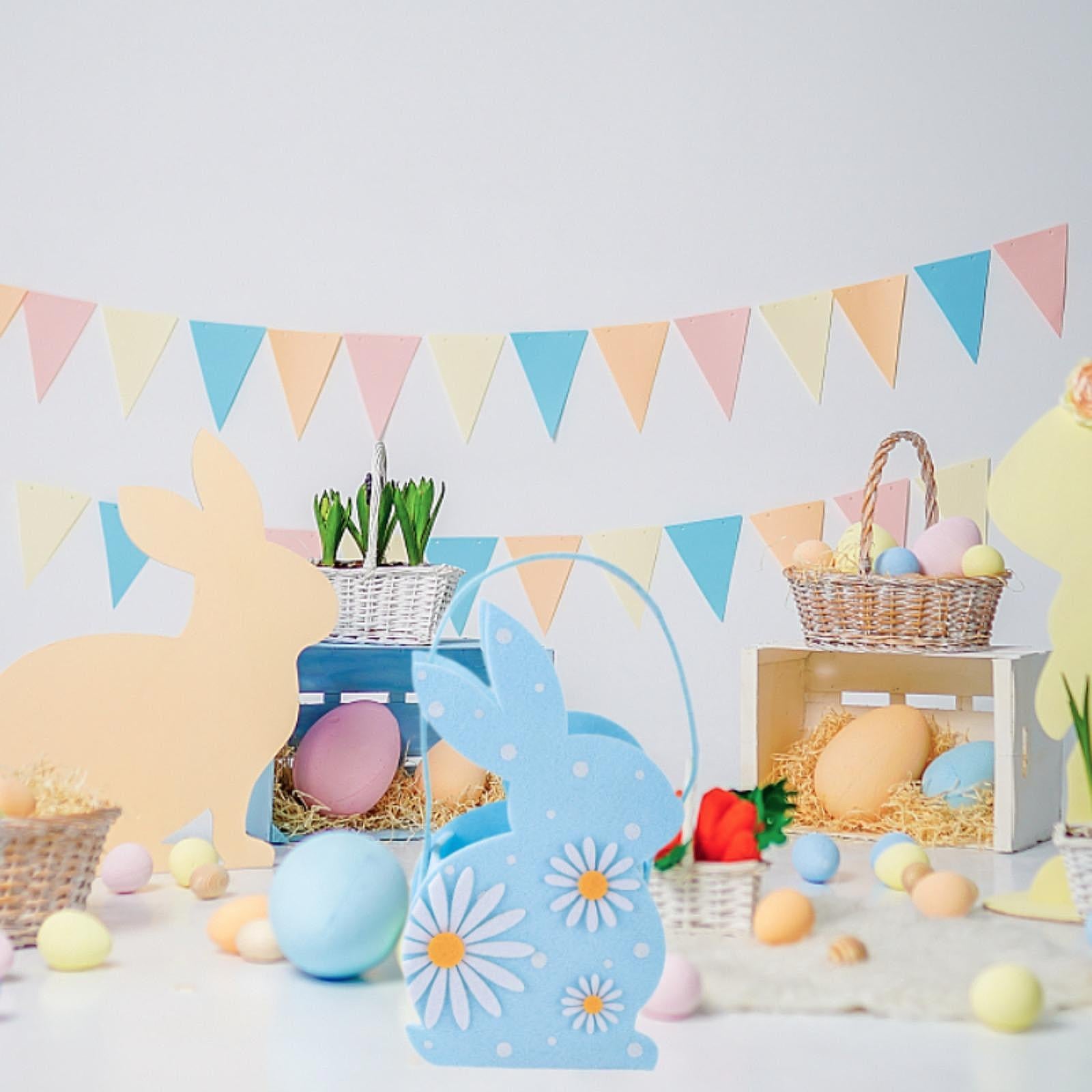 Easter Bunny Bags Reusable Tote for Wedding Shopping Family Gathering Favors Blue