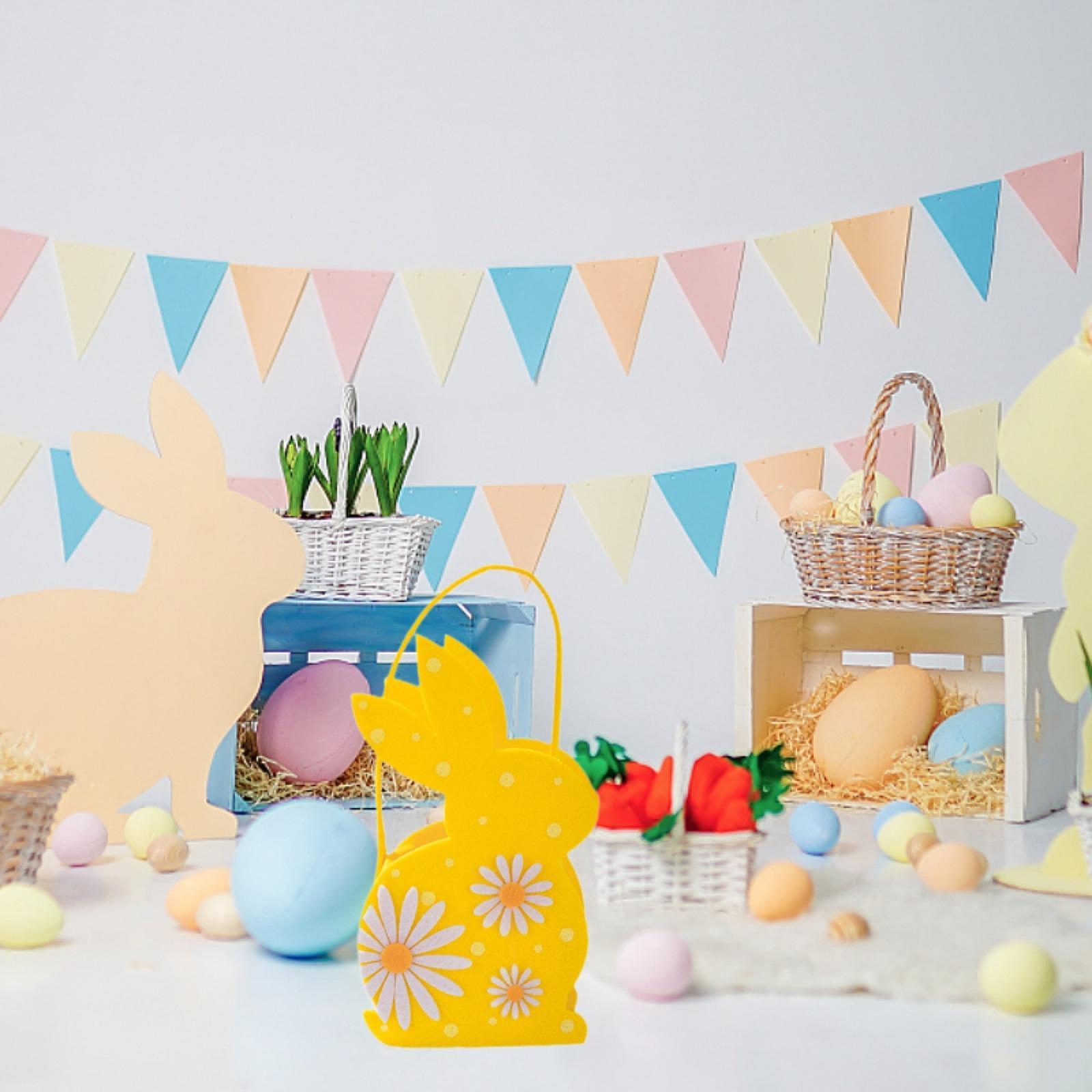 Easter Bunny Bags Reusable Tote for Wedding Shopping Family Gathering Favors Yellow