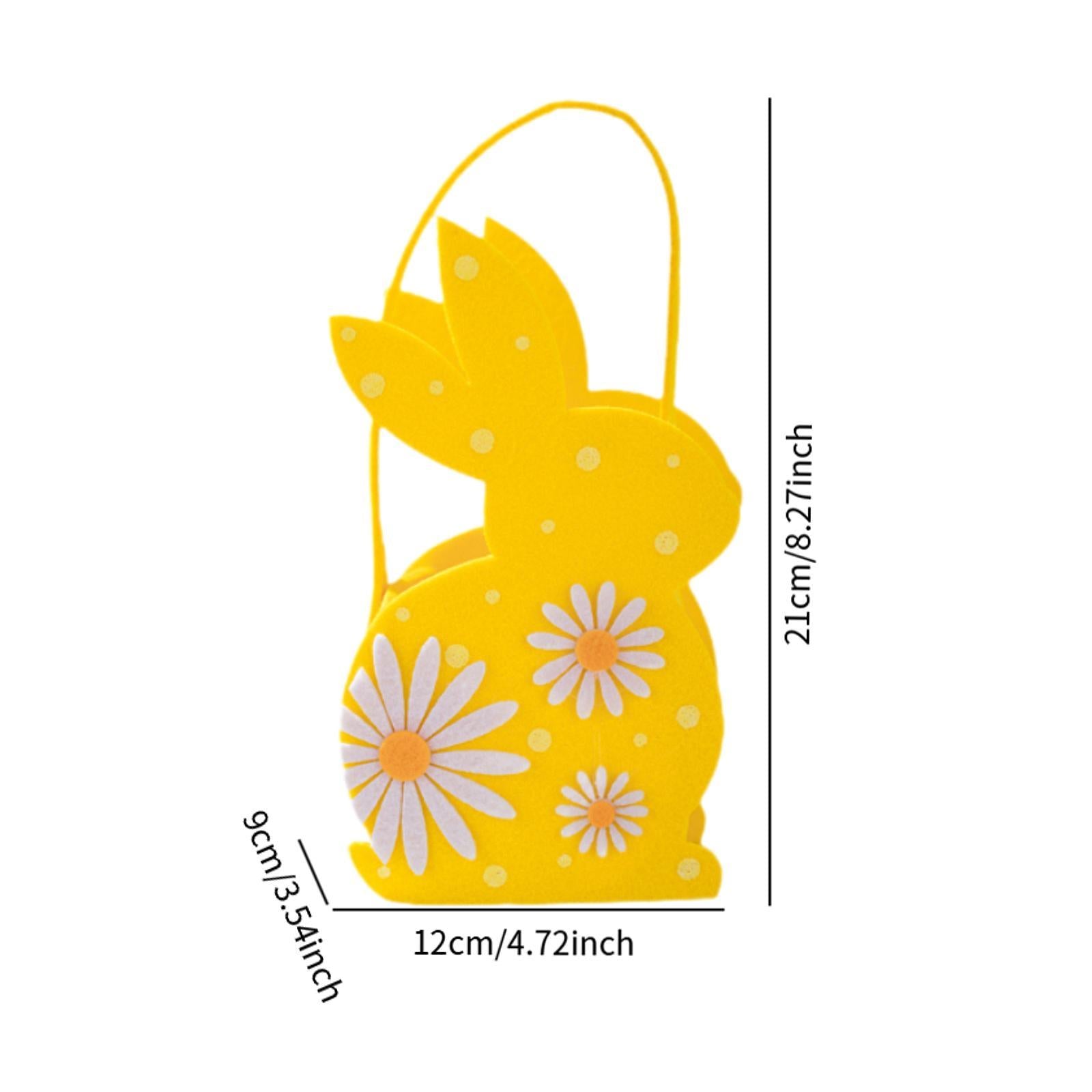Easter Bunny Bags Reusable Tote for Wedding Shopping Family Gathering Favors Yellow
