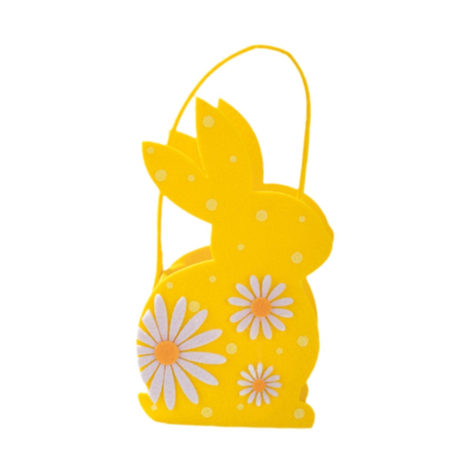 Easter Bunny Bags Reusable Tote for Wedding Shopping Family Gathering Favors Yellow
