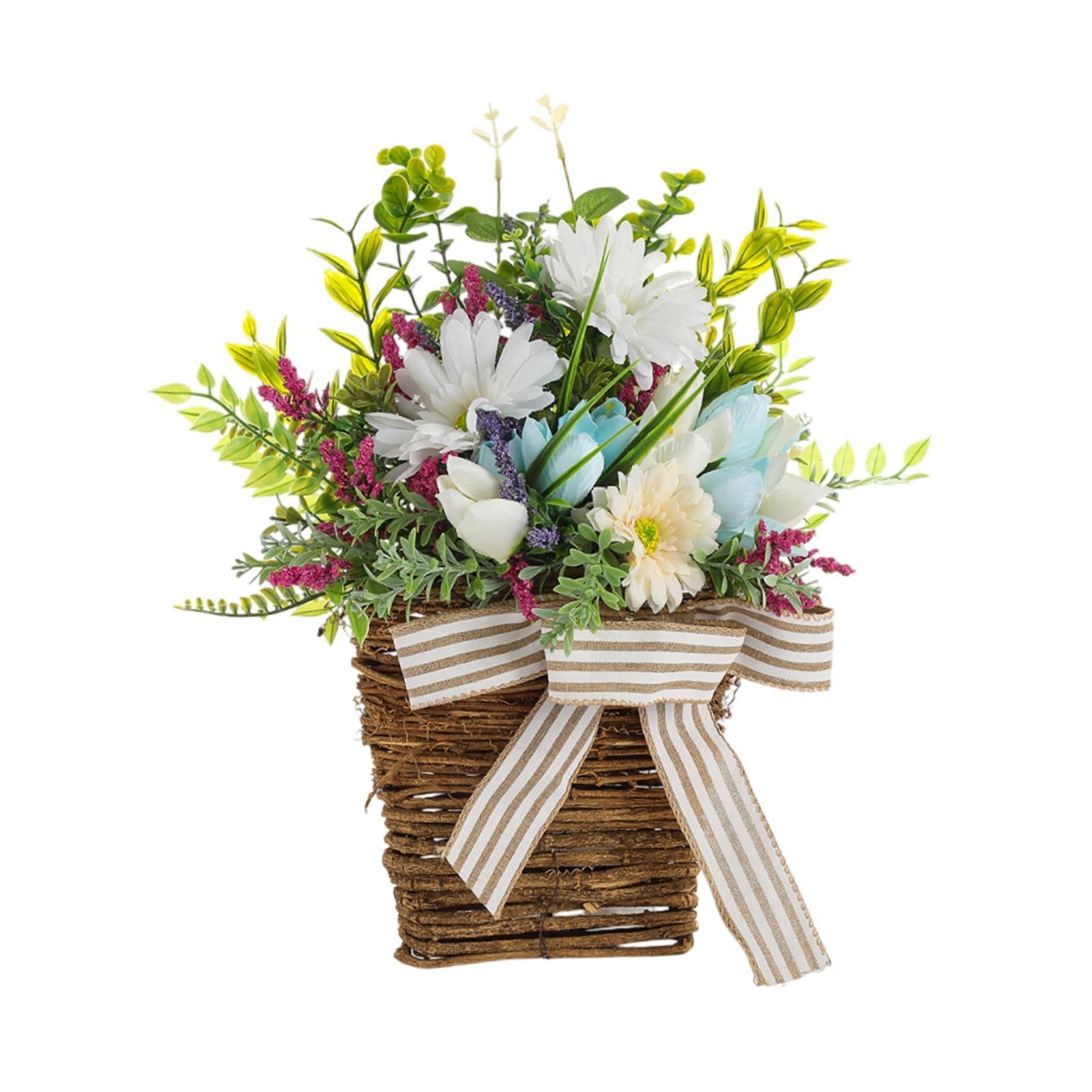 Door Hanger Basket Wreath Spring Wreath for Front Door Office Indoor Outdoor