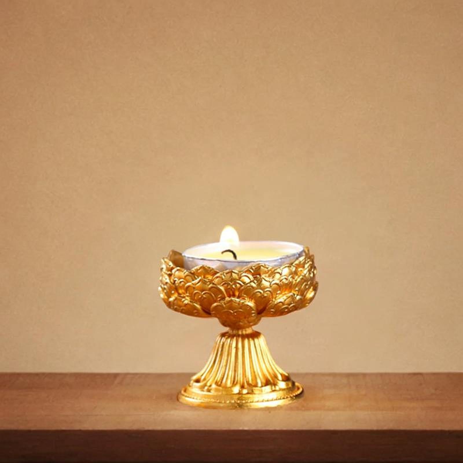 Ghee Lamp Stand Meditation Butter Lamp Holder for Dinner Dining Room Temples