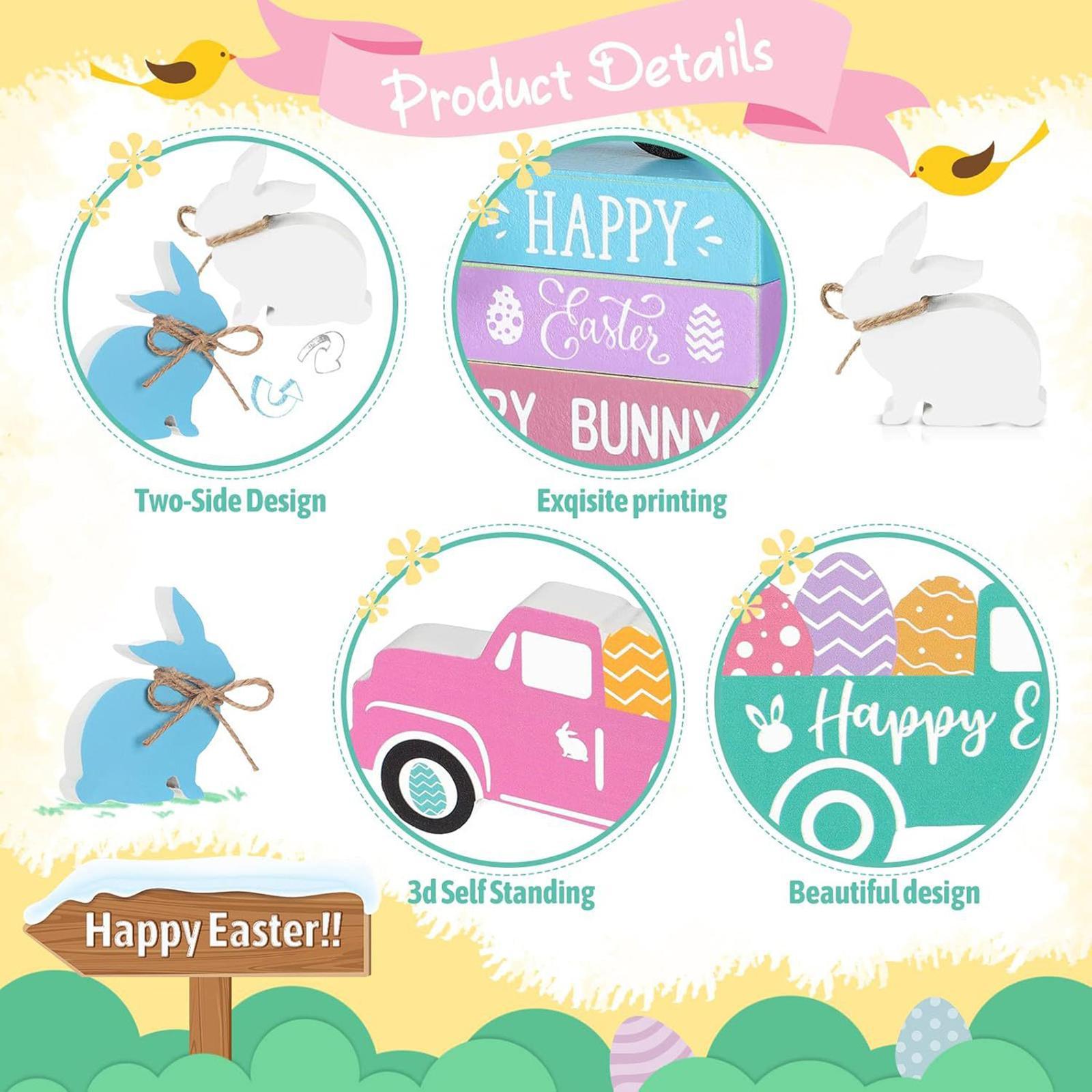 Easter Tiered Tray Decor Crafts Easter Ornaments for Home Dining Room Spring
