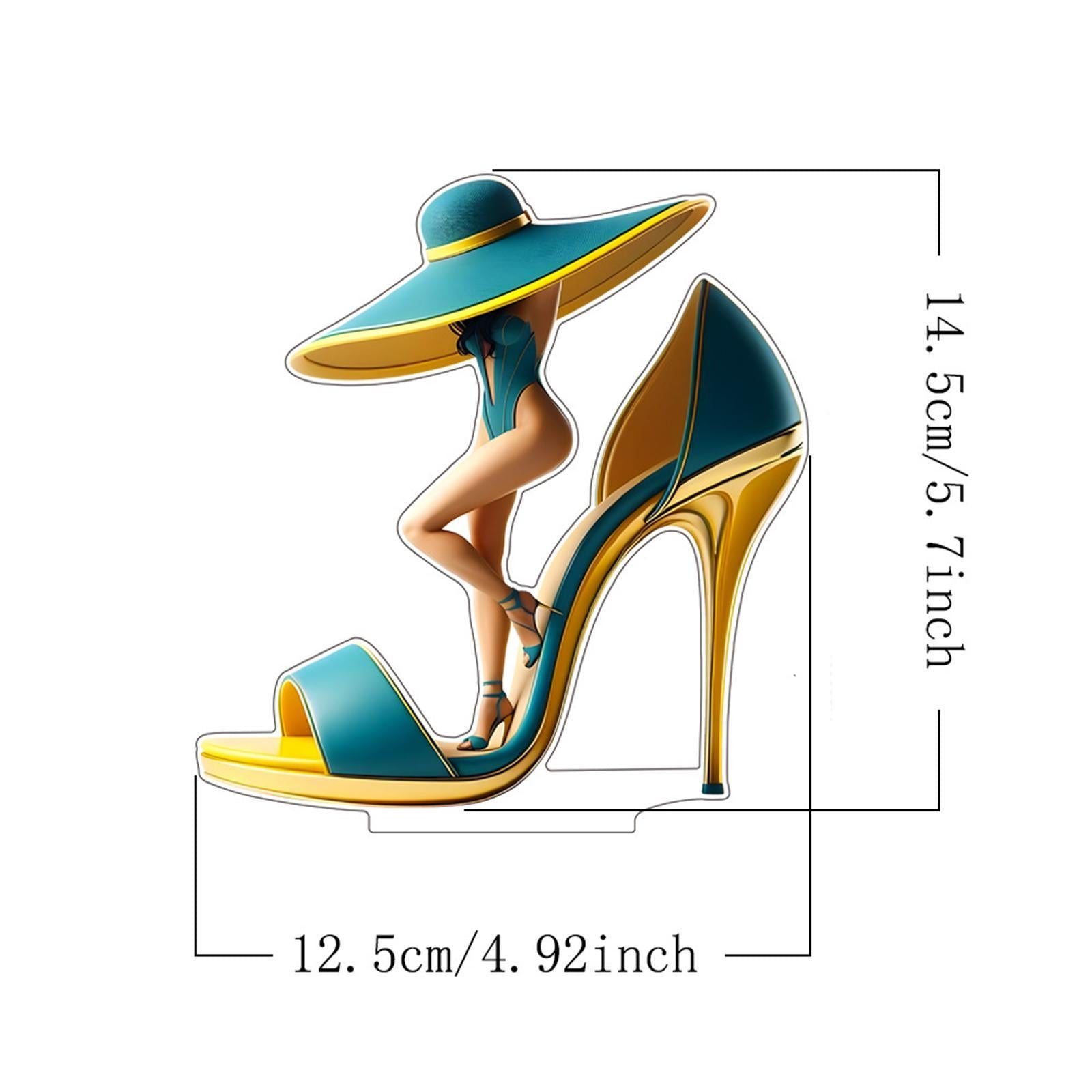 2D High Heels Beauty Decoration Acrylic Decor for Home Bookshelf Living Room