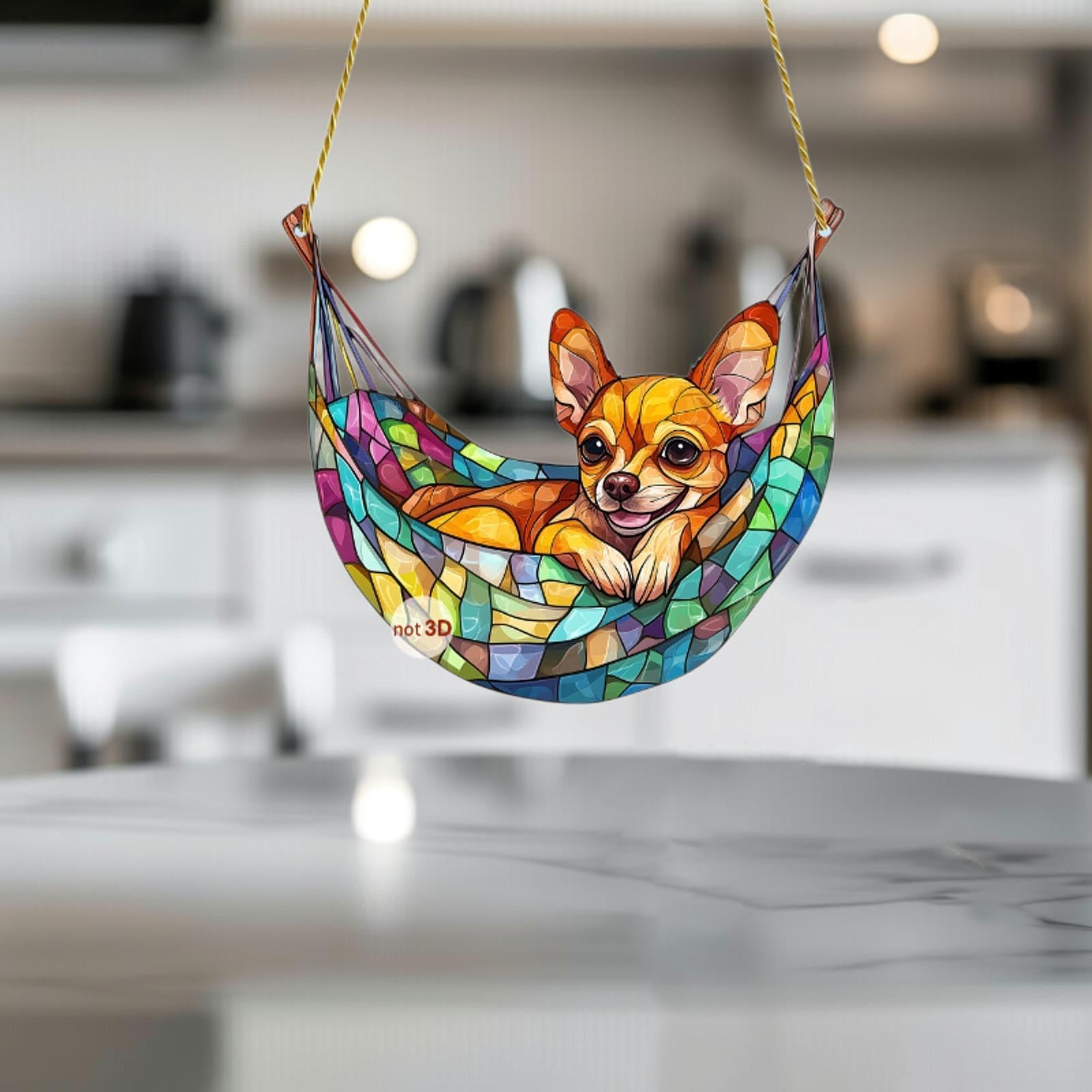 2D Dog Window Hanging Ornament Animal Wall Decor for Living Room Door Indoor