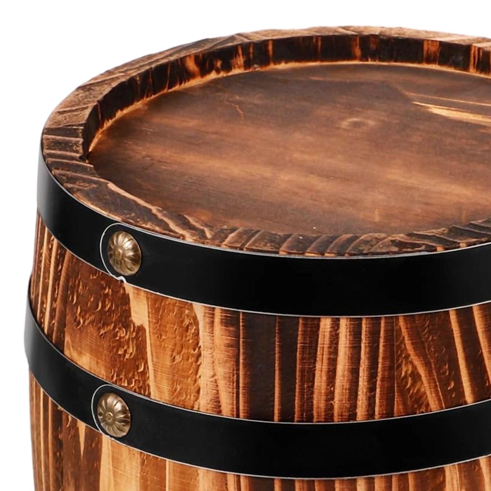 Oak Wine Barrel Retro Whiskey Bucket Dispenser for Beverage Whiskey Cocktail S coffee