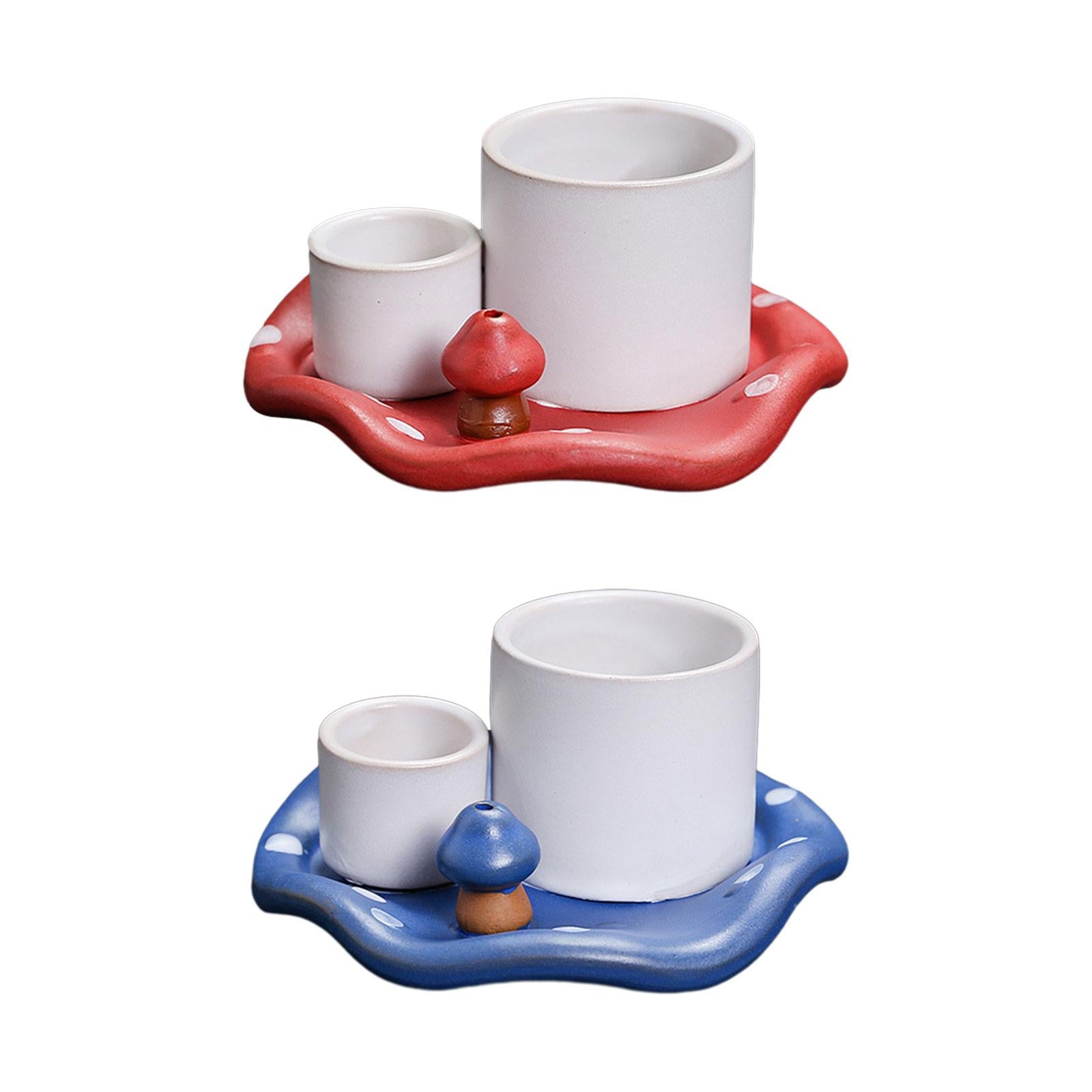 Incense Burner Holder Multifunctional Sage Holder for Reading Hotel Bathroom Red White