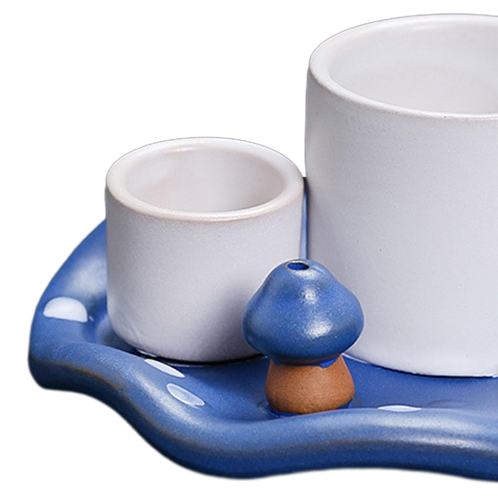 Incense Burner Holder Multifunctional Sage Holder for Reading Hotel Bathroom Blue White