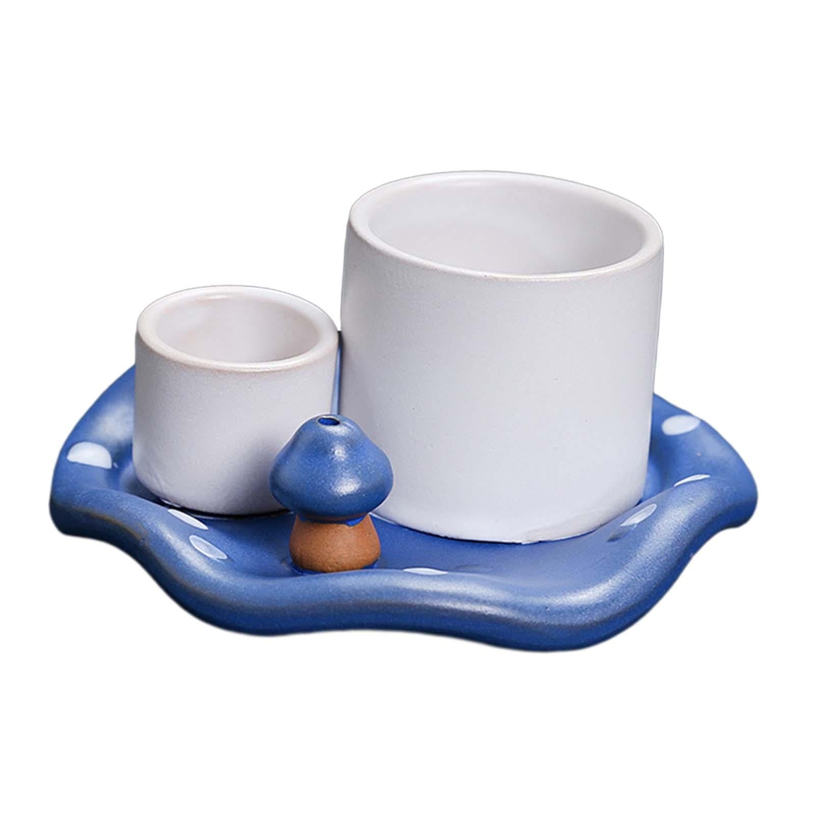 Incense Burner Holder Multifunctional Sage Holder for Reading Hotel Bathroom Blue White