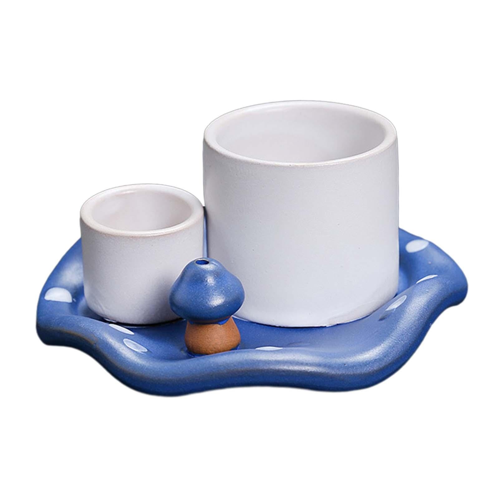 Incense Burner Holder Multifunctional Sage Holder for Reading Hotel Bathroom Blue White