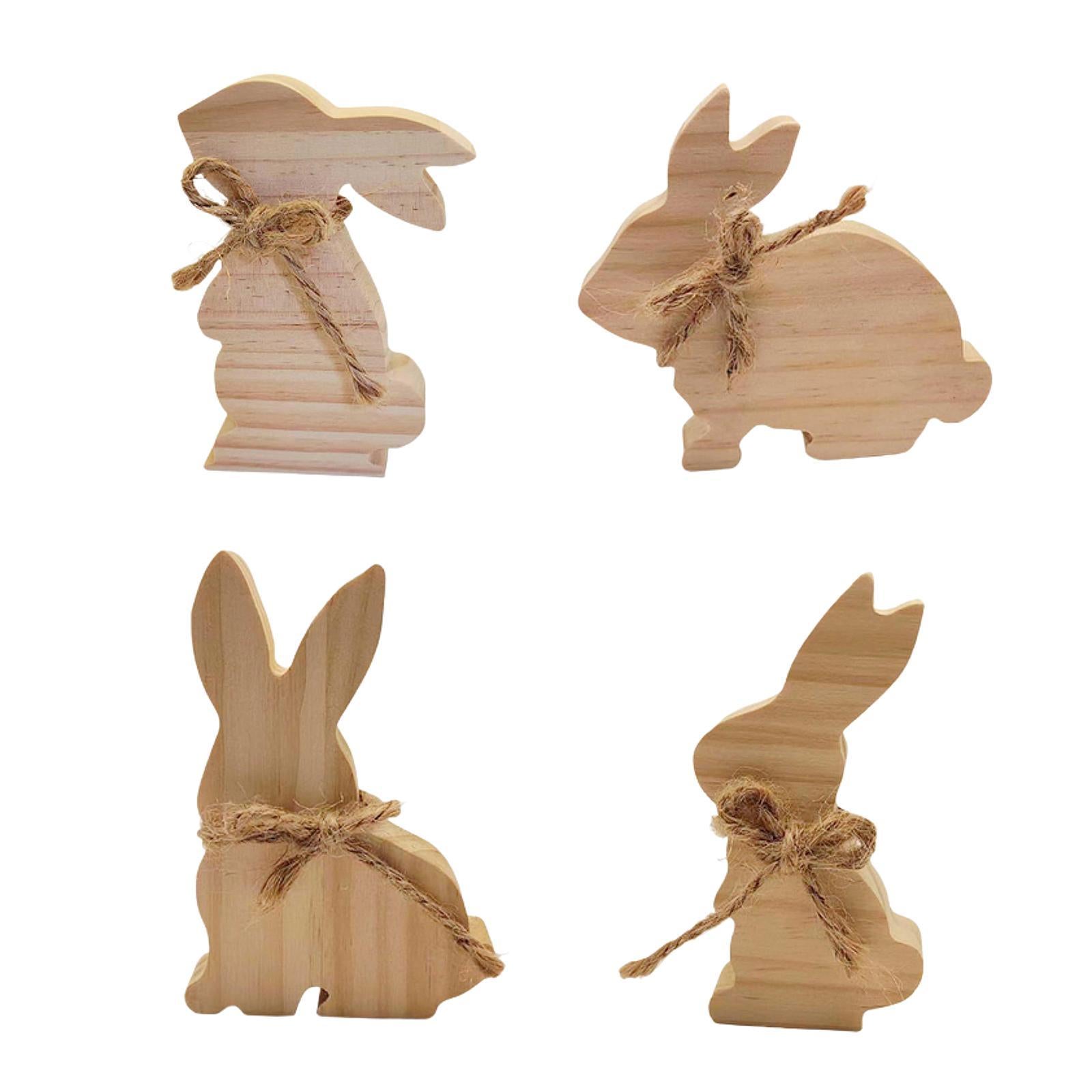 Wooden Bunny Sign Tabletop Centerpieces Display Gift Easter Table Decoration Style A