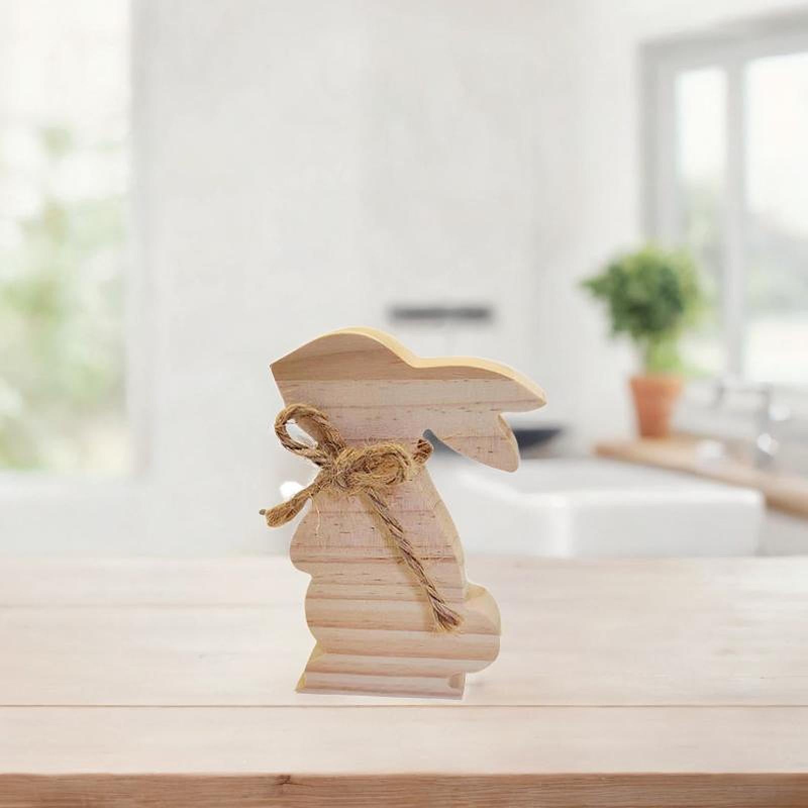 Wooden Bunny Sign Tabletop Centerpieces Display Gift Easter Table Decoration Style A