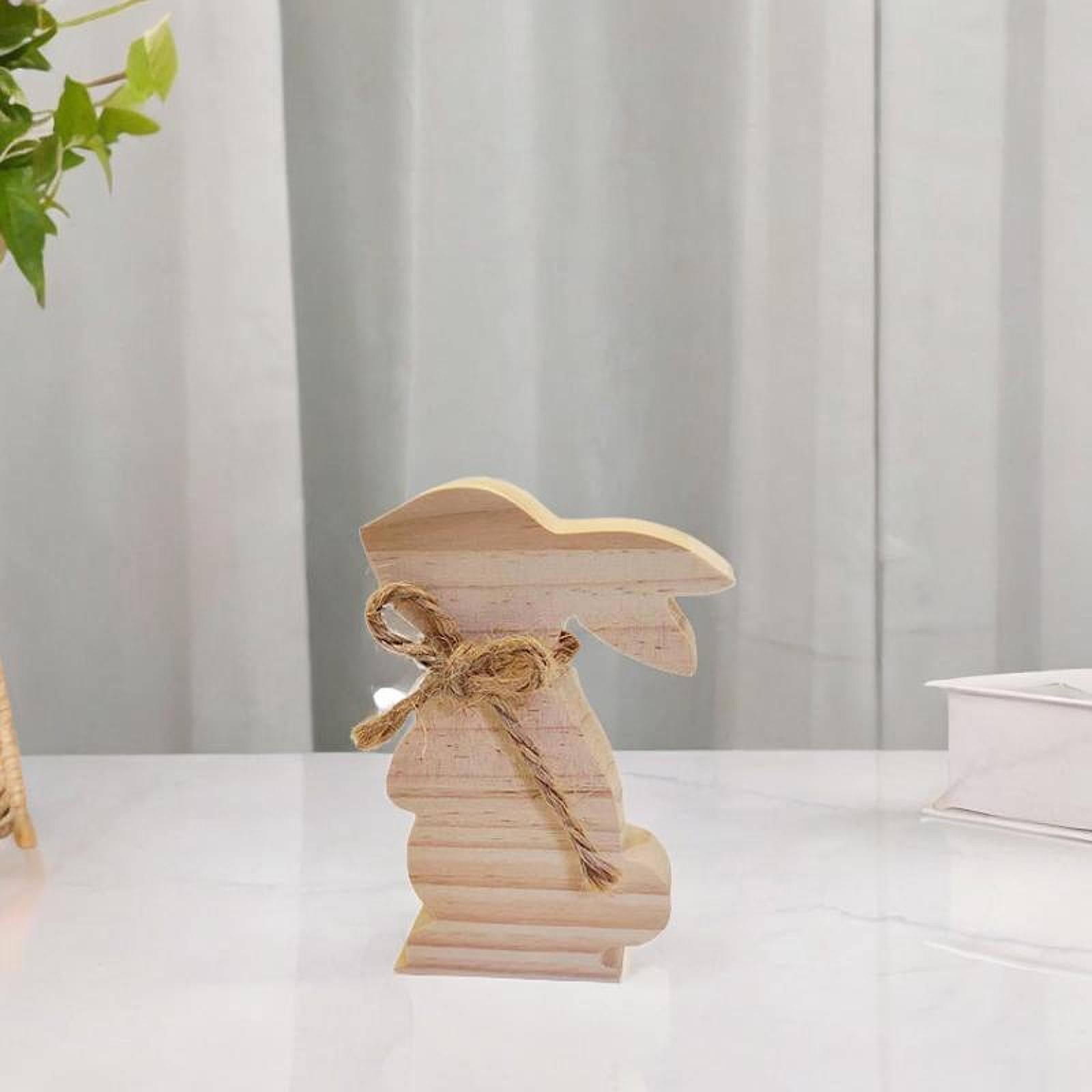 Wooden Bunny Sign Tabletop Centerpieces Display Gift Easter Table Decoration Style A