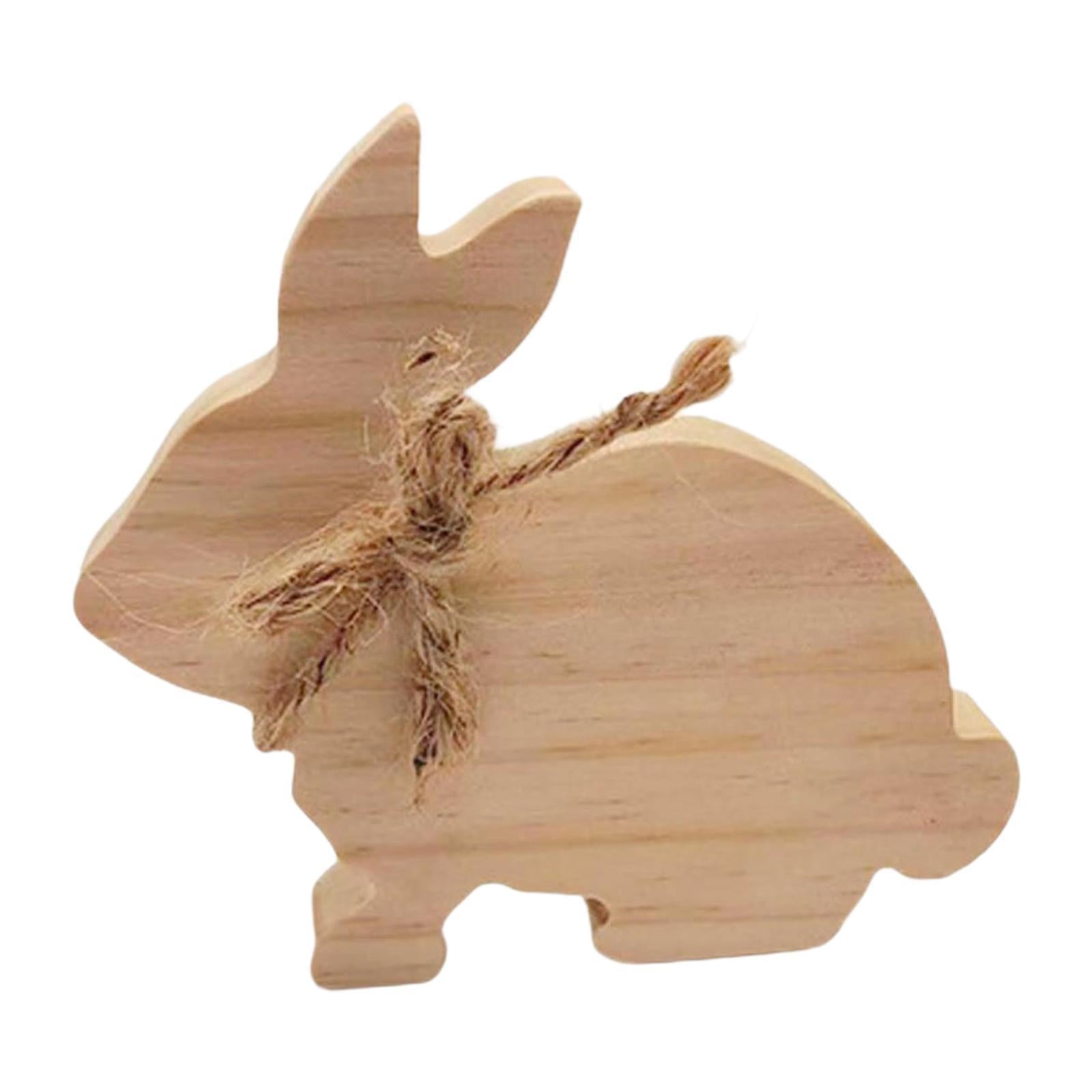 Wooden Bunny Sign Tabletop Centerpieces Display Gift Easter Table Decoration Style B
