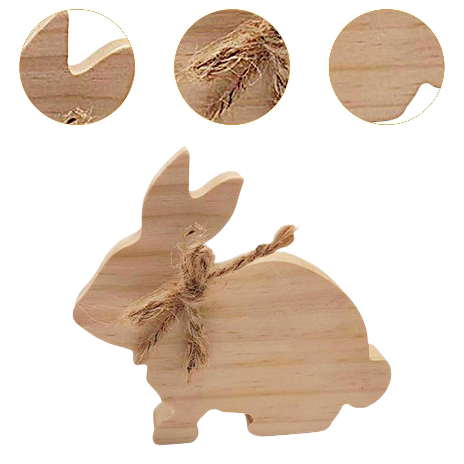 Wooden Bunny Sign Tabletop Centerpieces Display Gift Easter Table Decoration Style B
