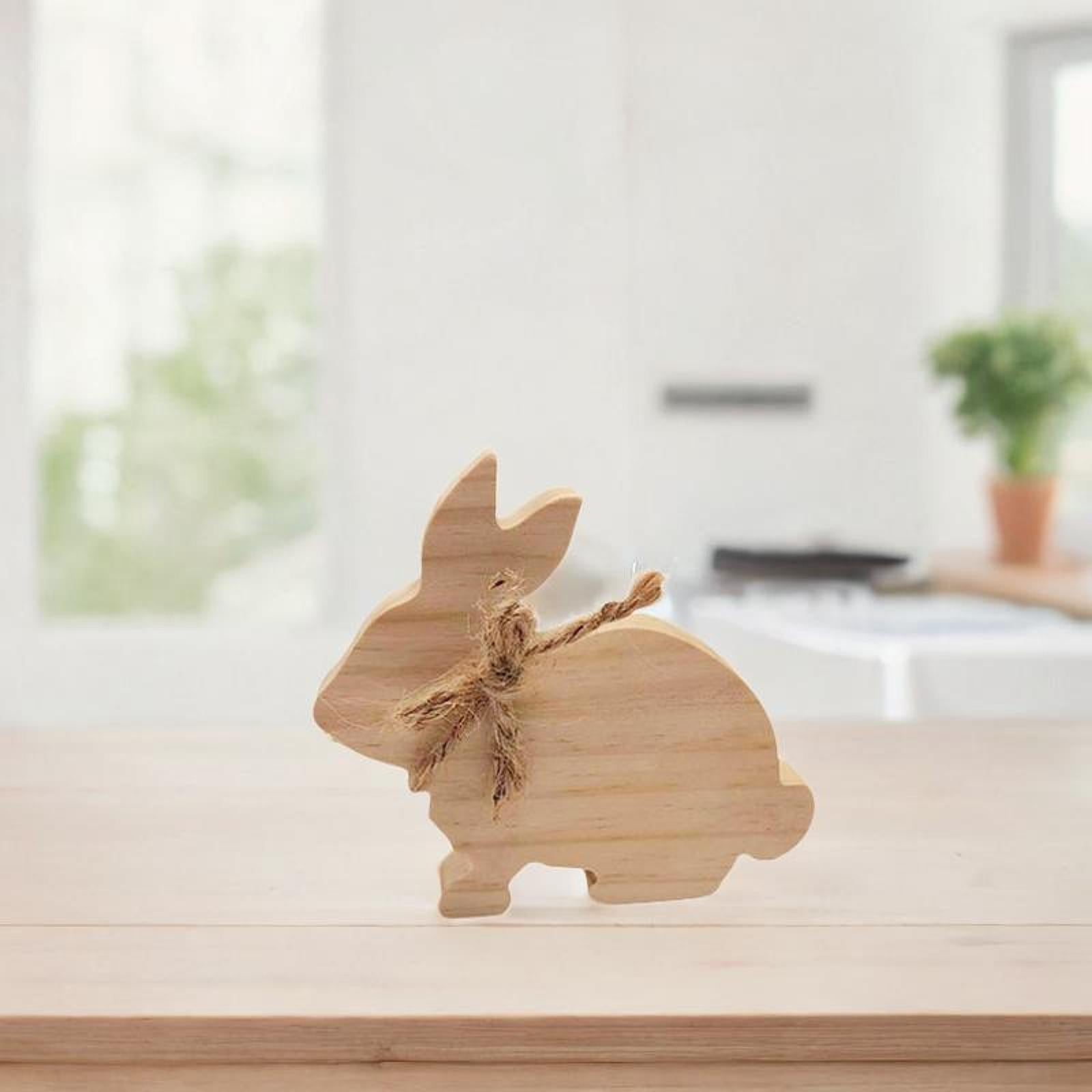 Wooden Bunny Sign Tabletop Centerpieces Display Gift Easter Table Decoration Style B