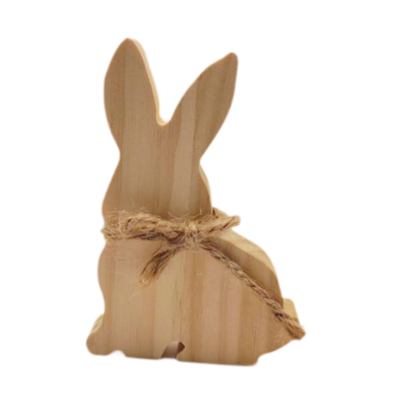 Wooden Bunny Sign Tabletop Centerpieces Display Gift Easter Table Decoration Style C