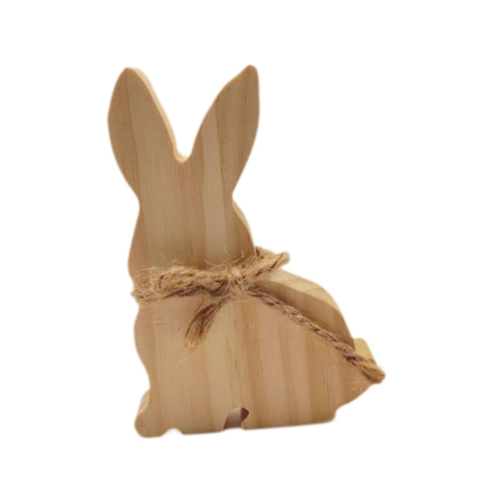 Wooden Bunny Sign Tabletop Centerpieces Display Gift Easter Table Decoration Style C