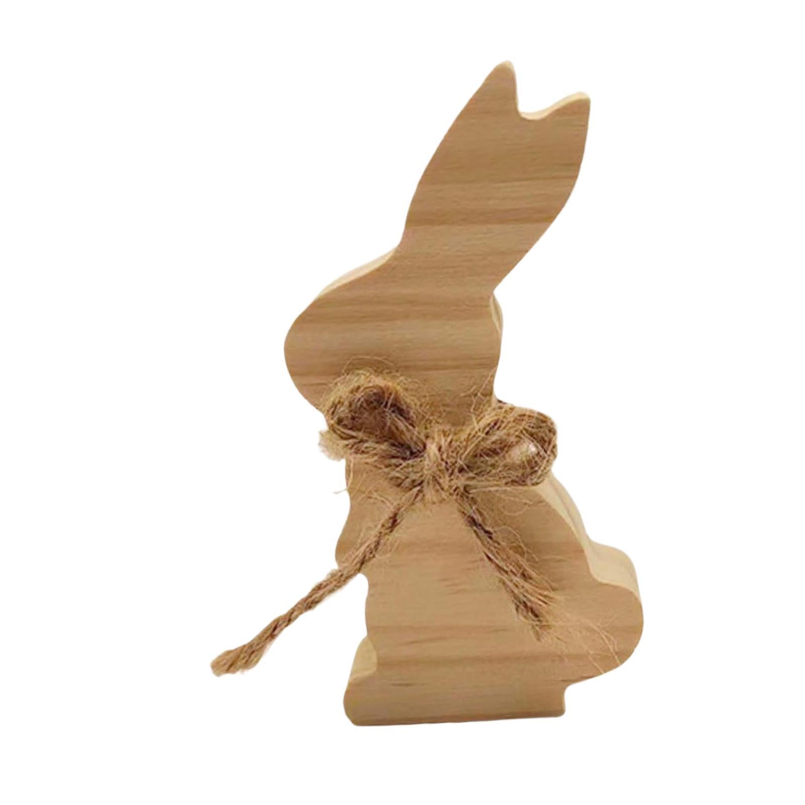 Wooden Bunny Sign Tabletop Centerpieces Display Gift Easter Table Decoration Style D