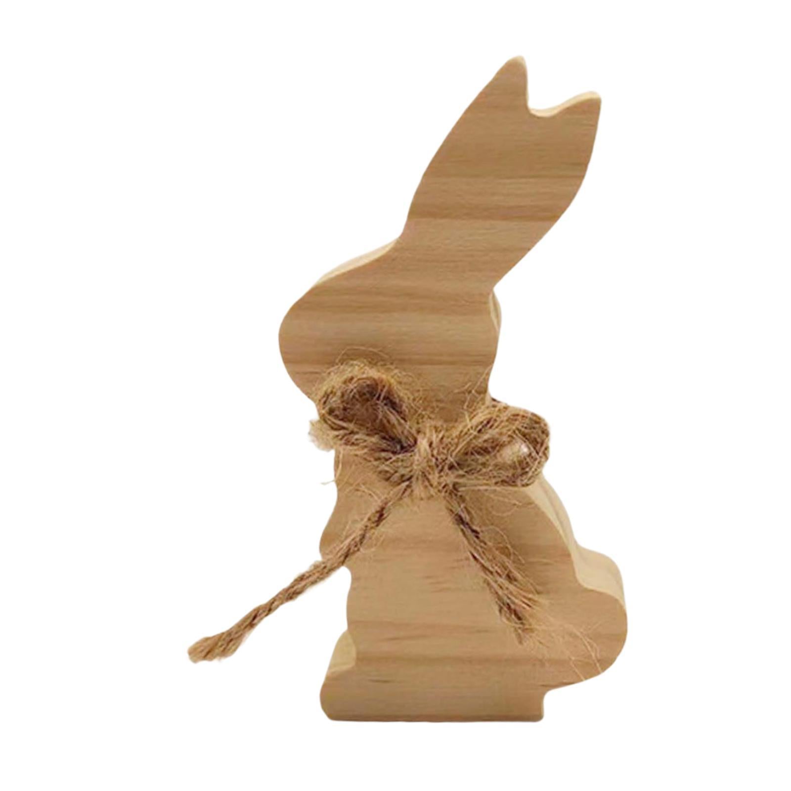 Wooden Bunny Sign Tabletop Centerpieces Display Gift Easter Table Decoration Style D