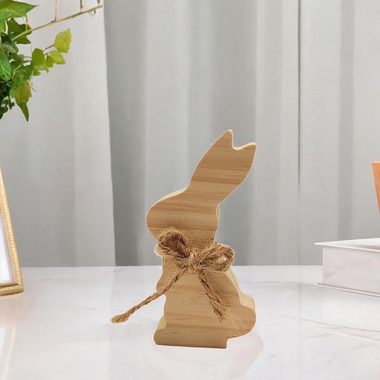Wooden Bunny Sign Tabletop Centerpieces Display Gift Easter Table Decoration Style D