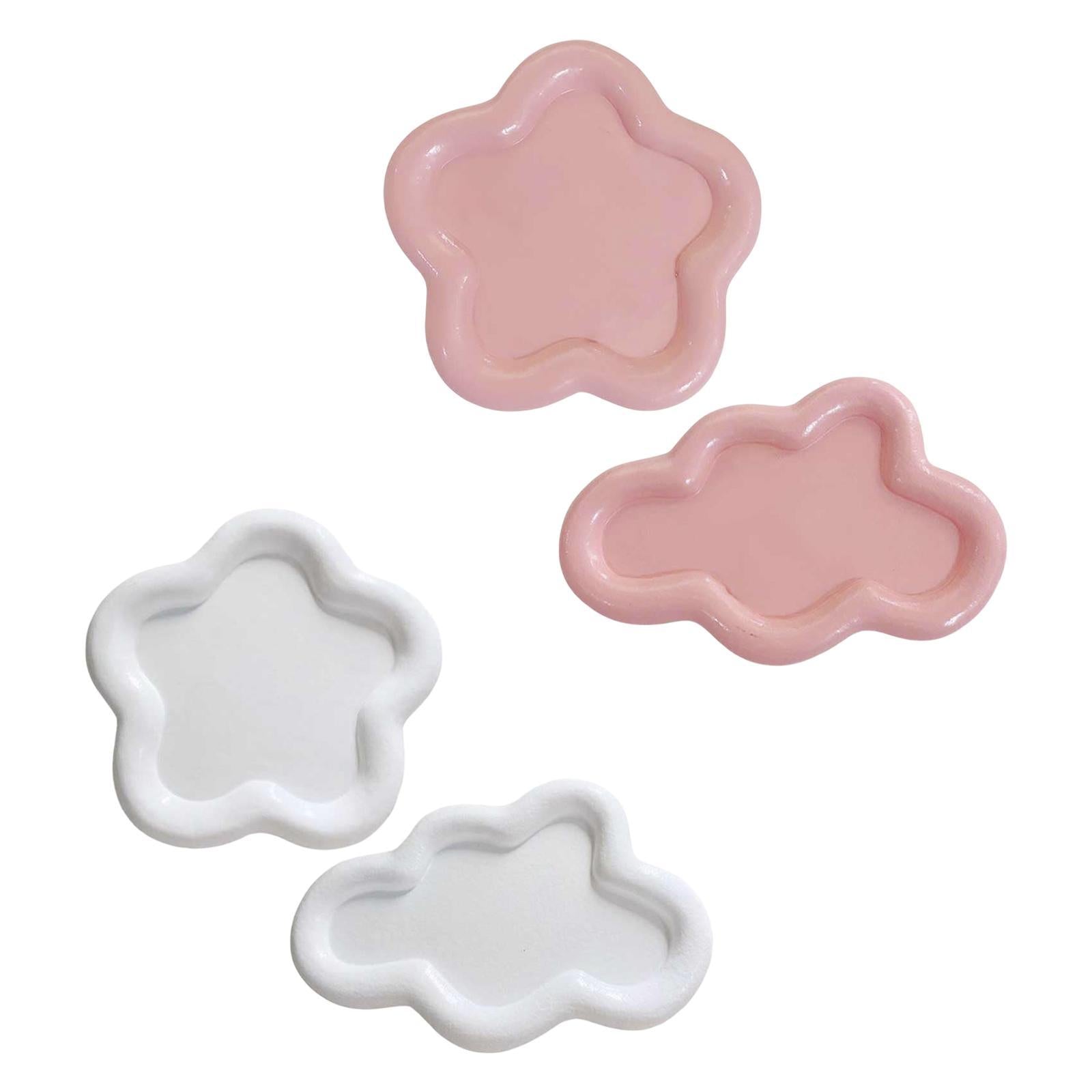 2x Jewelry Display Trays Vanity Trays Display Choker Keys Trinket Organizers Pink