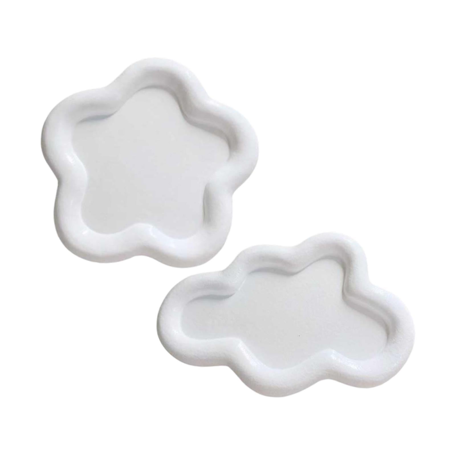 2x Jewelry Display Trays Vanity Trays Display Choker Keys Trinket Organizers White