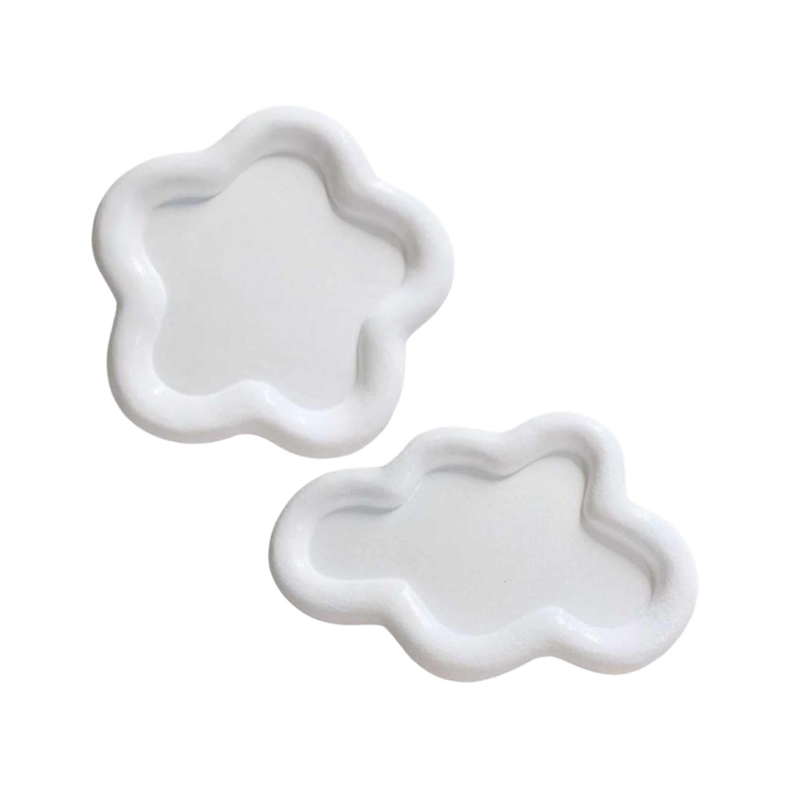2x Jewelry Display Trays Vanity Trays Display Choker Keys Trinket Organizers White