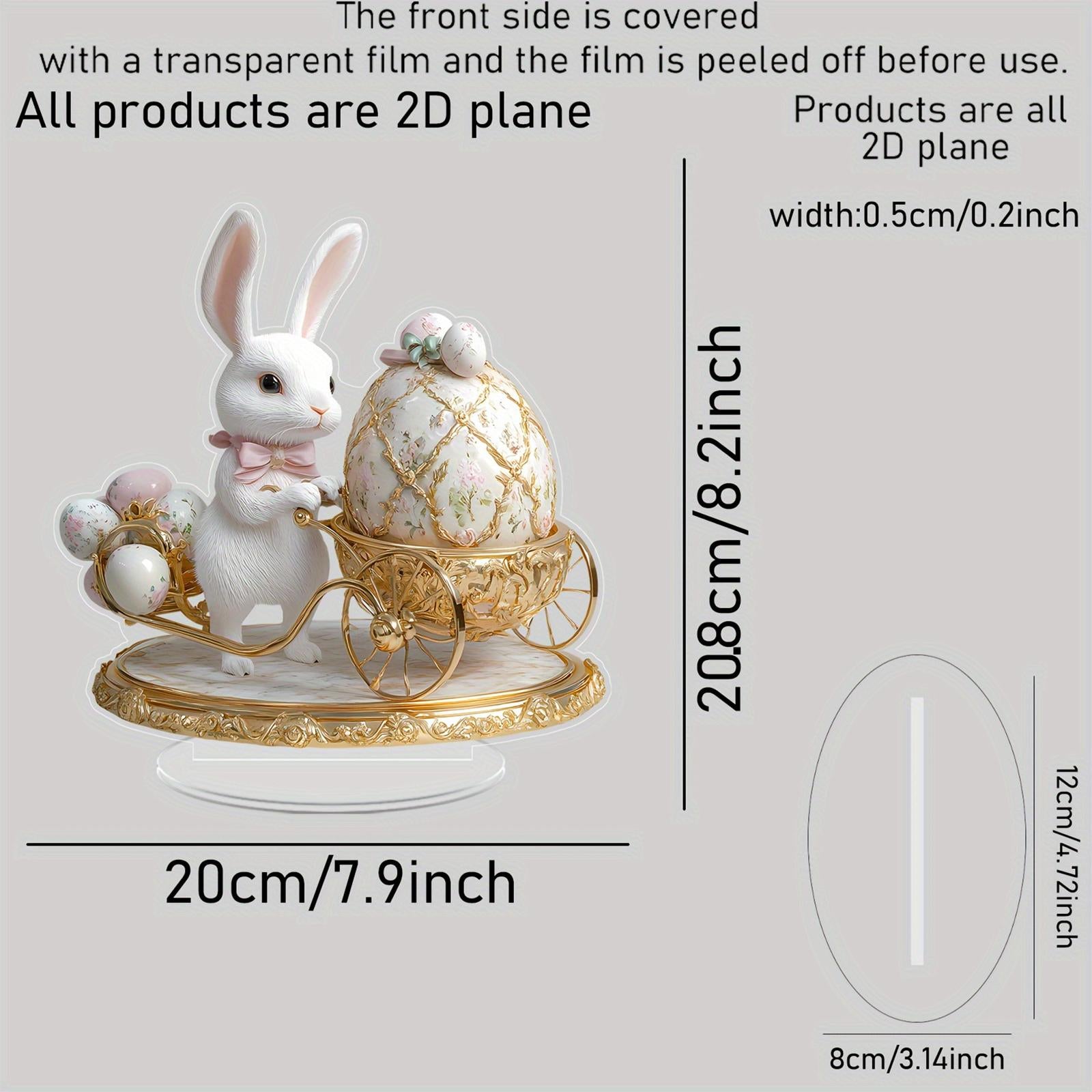 2D Flat Acrylic Sign Cute Easter Ornament for Displaying Theme Party Festive Bunny Eggs