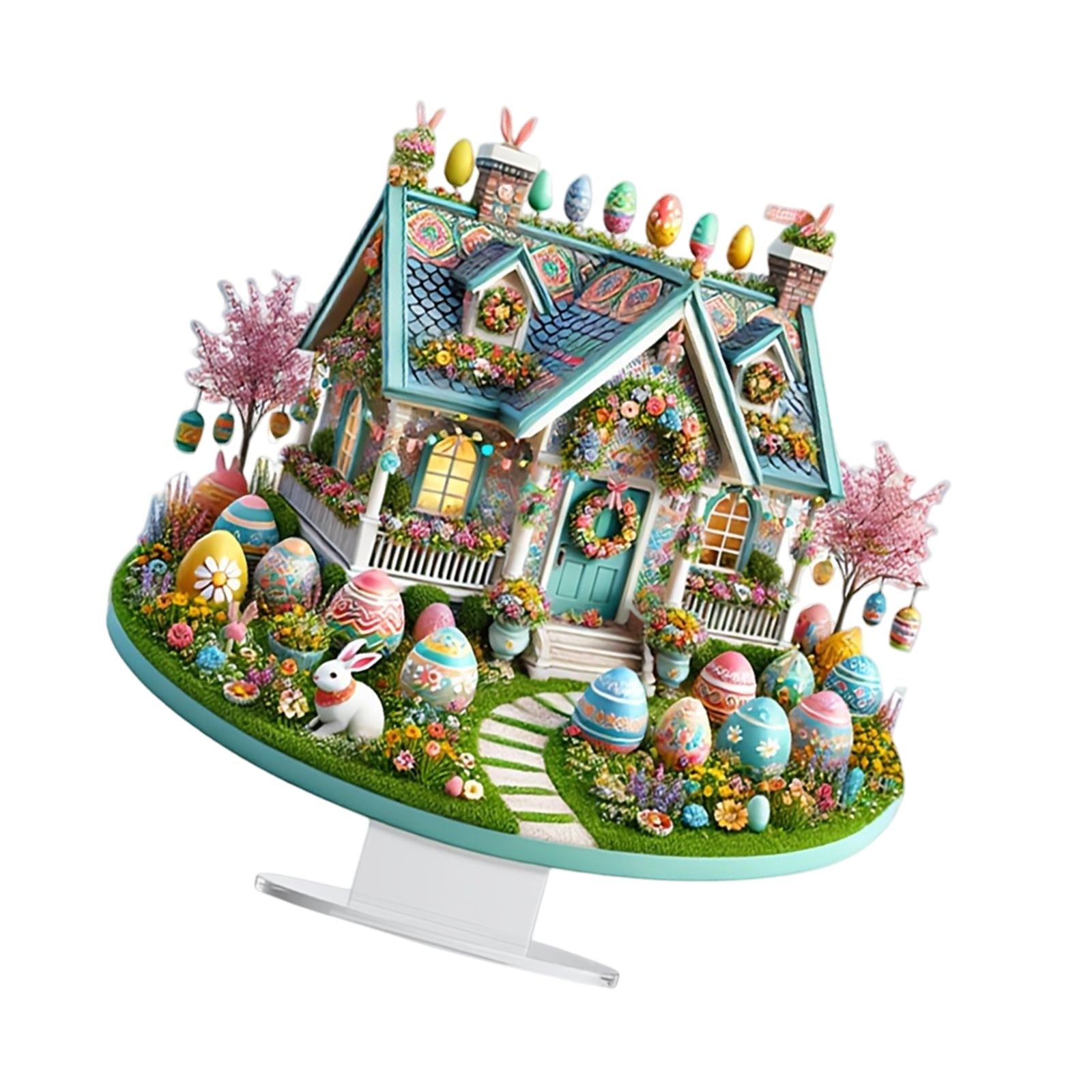 2D Flat Acrylic Sign Cute Easter Ornament for Displaying Theme Party Festive House