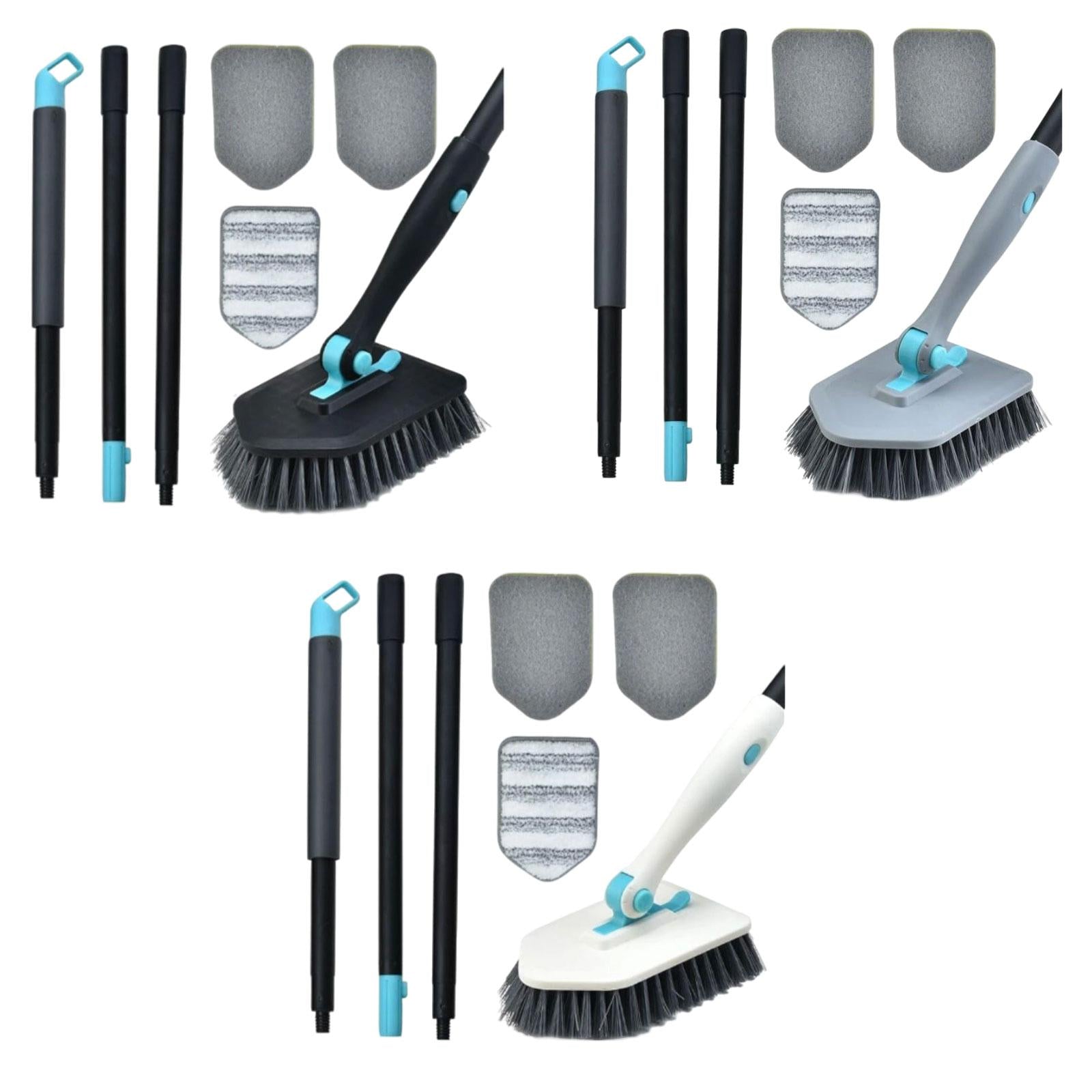 Shower Cleaning Brush Wall Detachable Stiff Bristles Tub Tile Scrubber Brush White