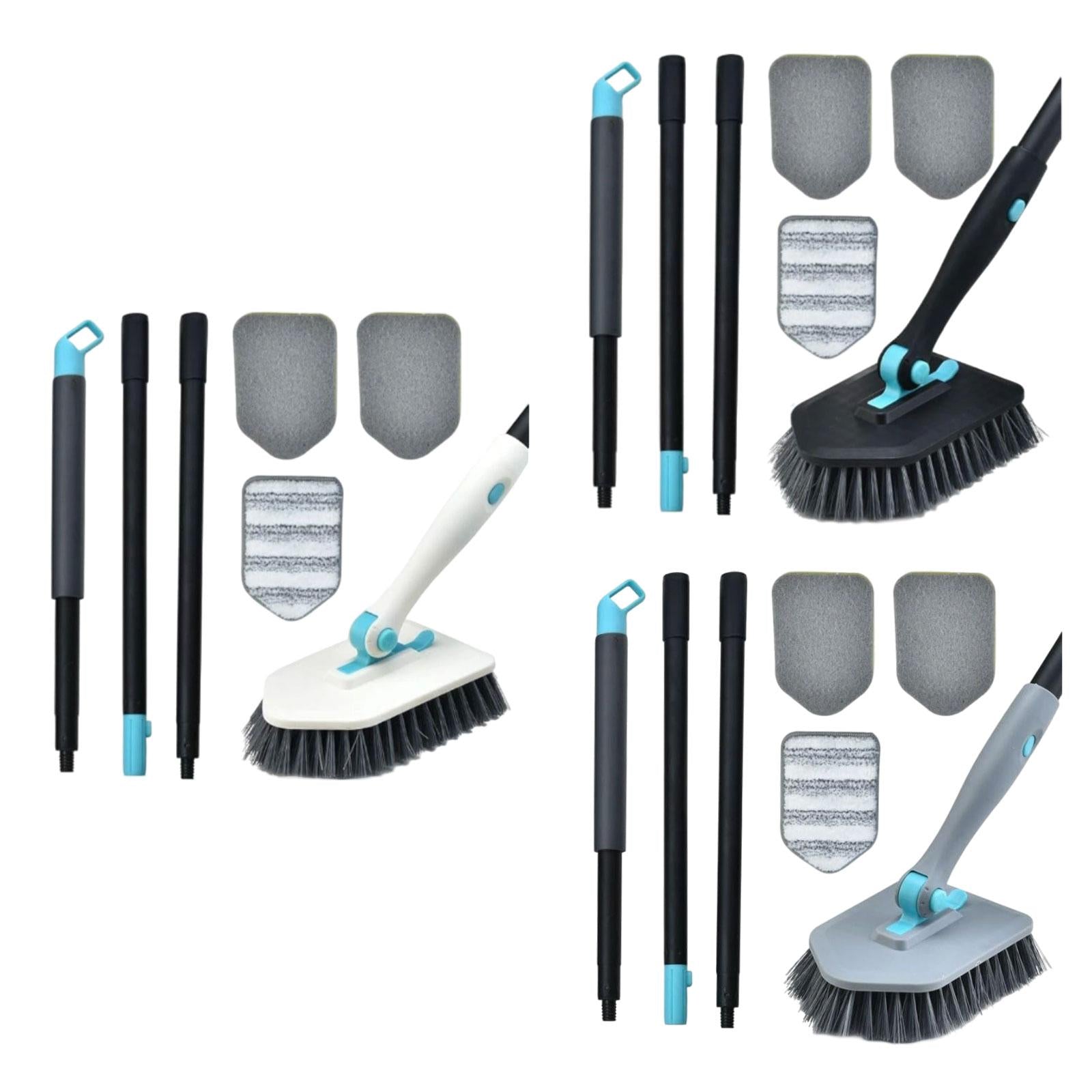 Shower Cleaning Brush Wall Detachable Stiff Bristles Tub Tile Scrubber Brush White