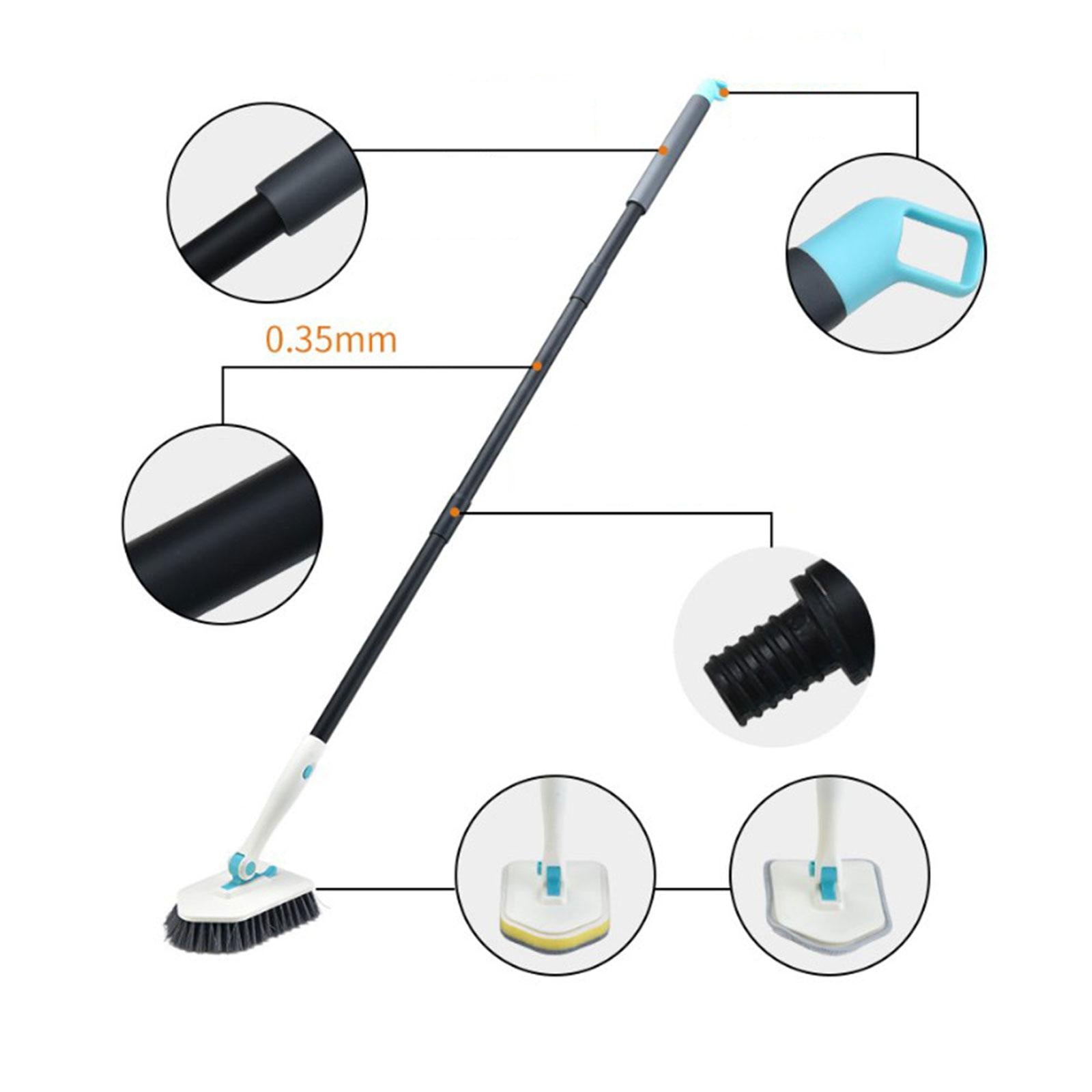 Shower Cleaning Brush Wall Detachable Stiff Bristles Tub Tile Scrubber Brush White