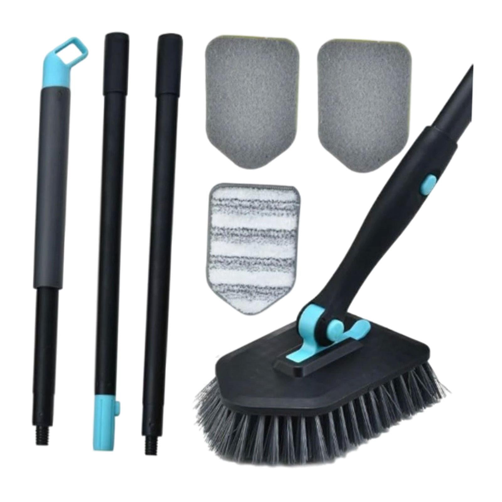 Shower Cleaning Brush Wall Detachable Stiff Bristles Tub Tile Scrubber Brush Black