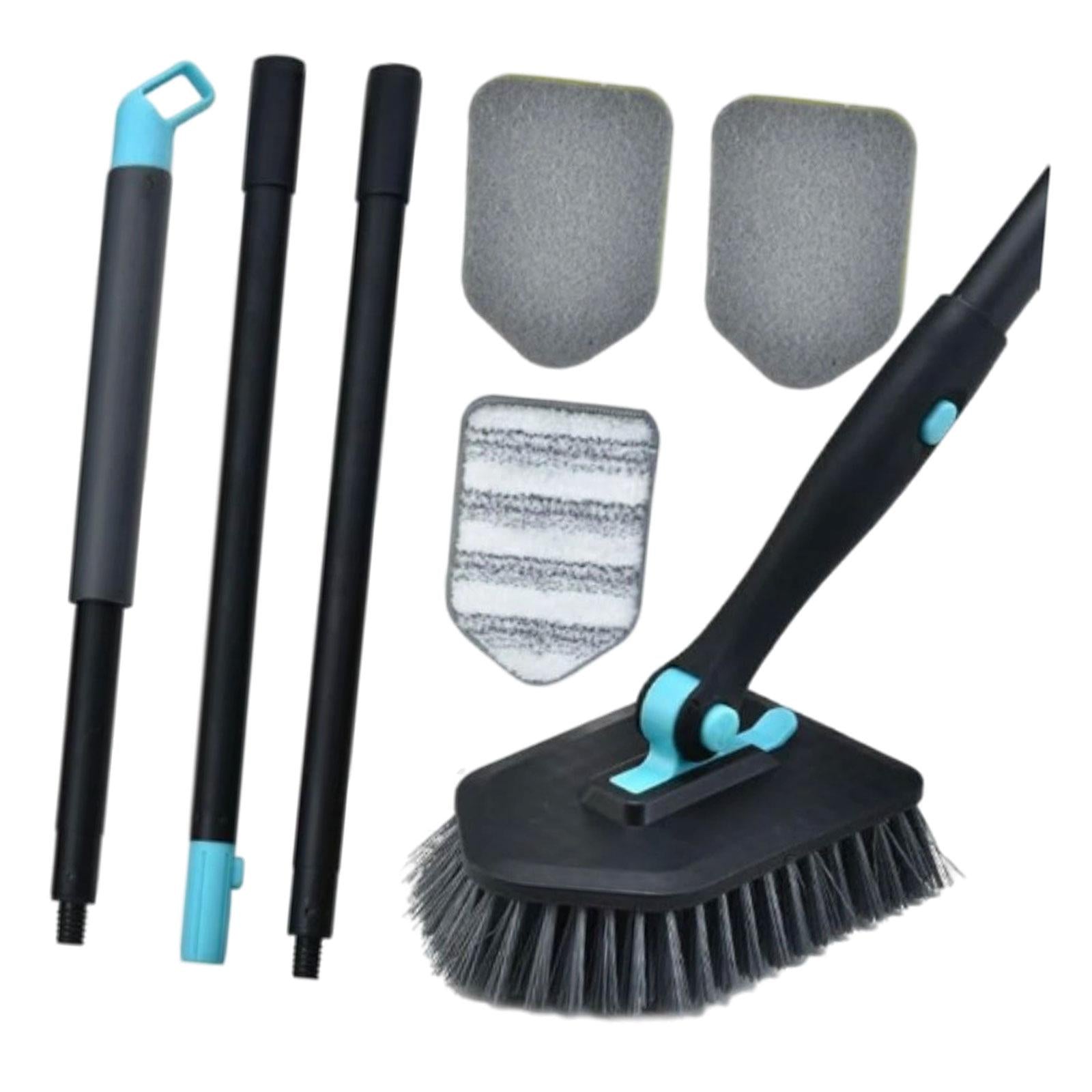 Shower Cleaning Brush Wall Detachable Stiff Bristles Tub Tile Scrubber Brush Black