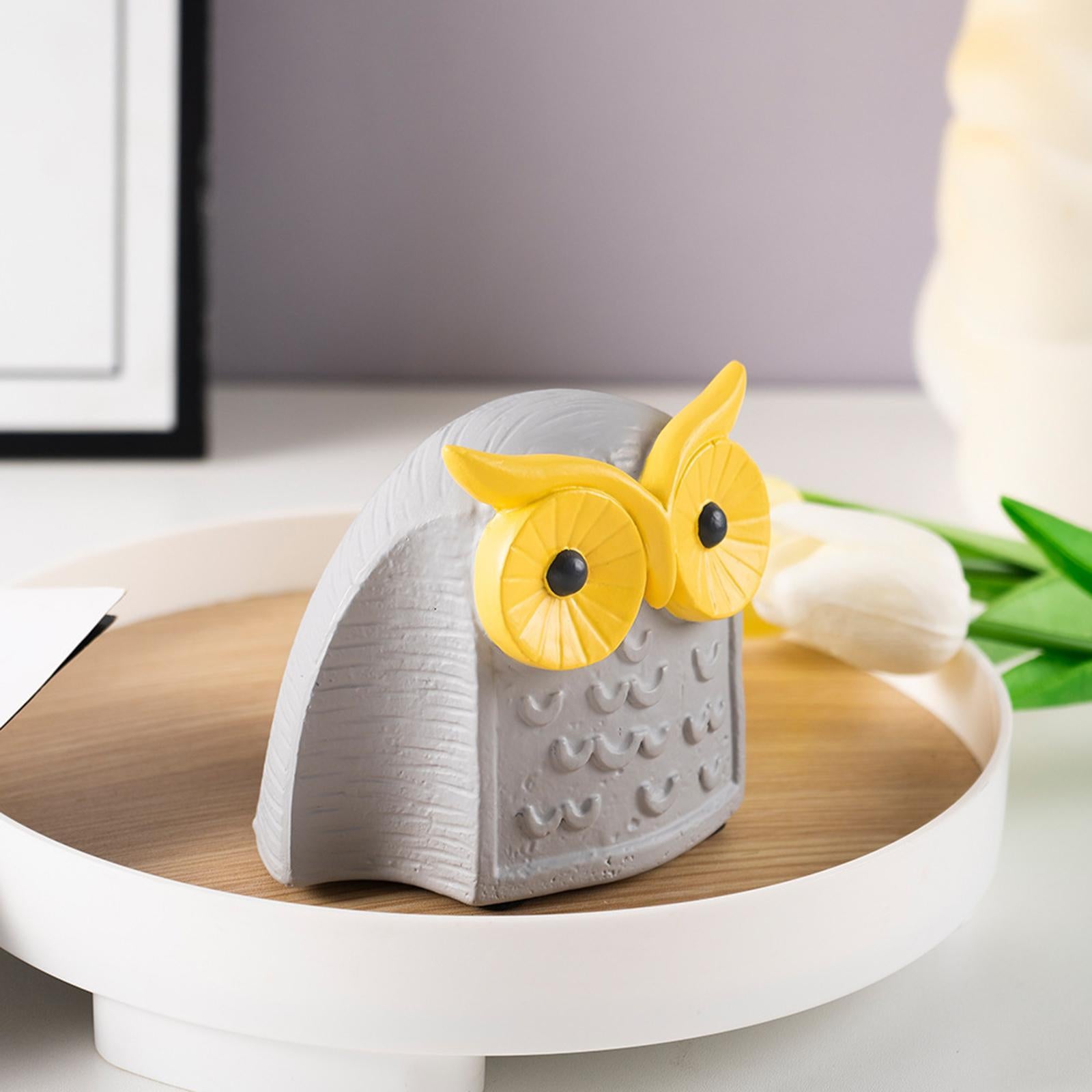 Owl Statue Birds Lovers Gift Resin Owl Figurine for Living Room Bedroom Desk