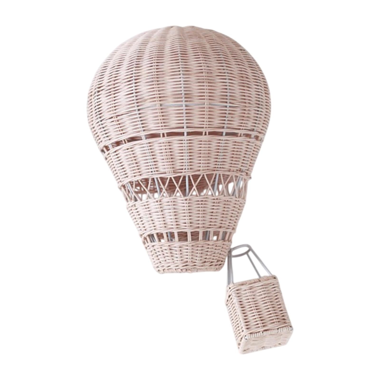 Rattan Hot Air Balloon Wall Decoration 30x22cm for Children's Bedroom Sturdy