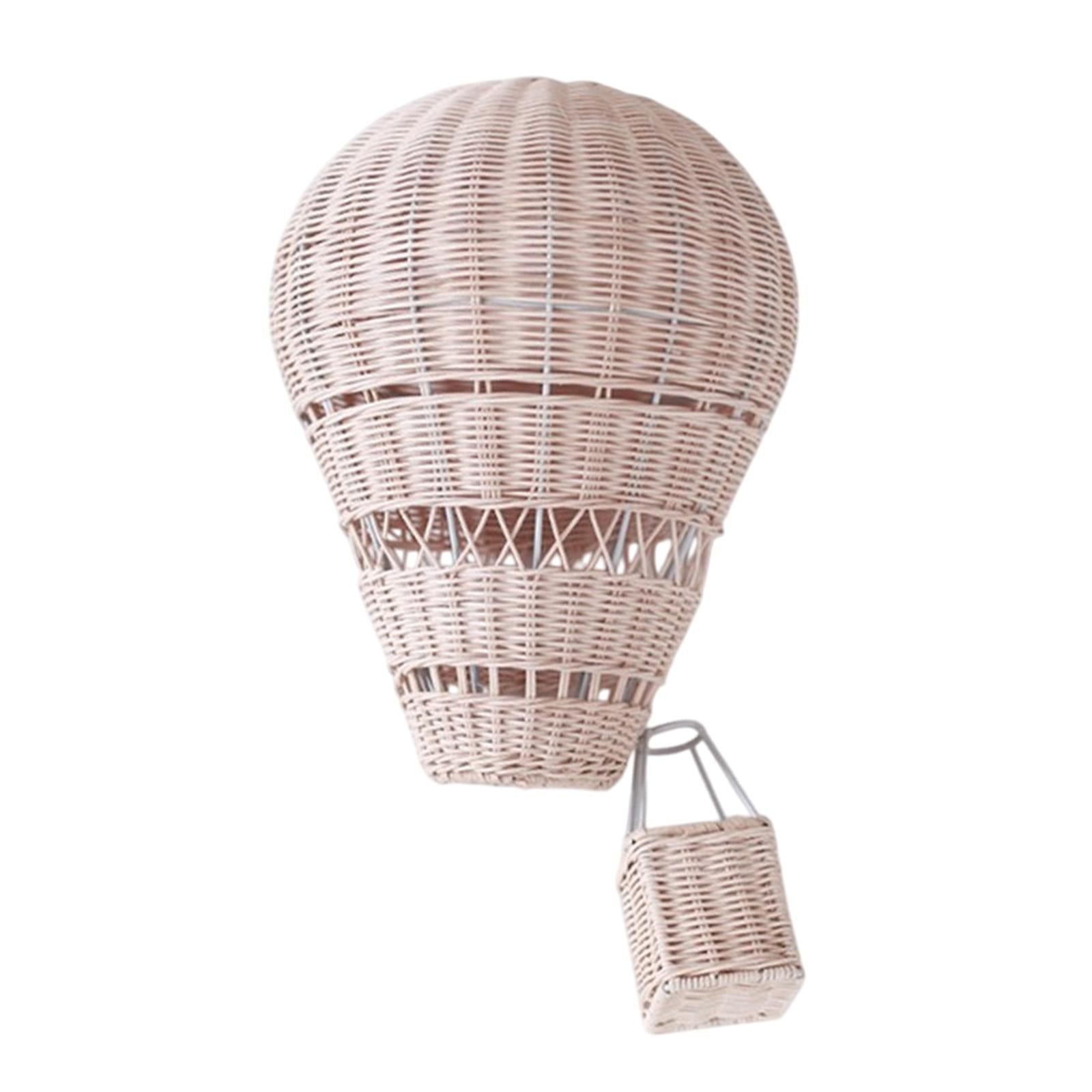 Rattan Hot Air Balloon Wall Decoration 30x22cm for Children's Bedroom Sturdy