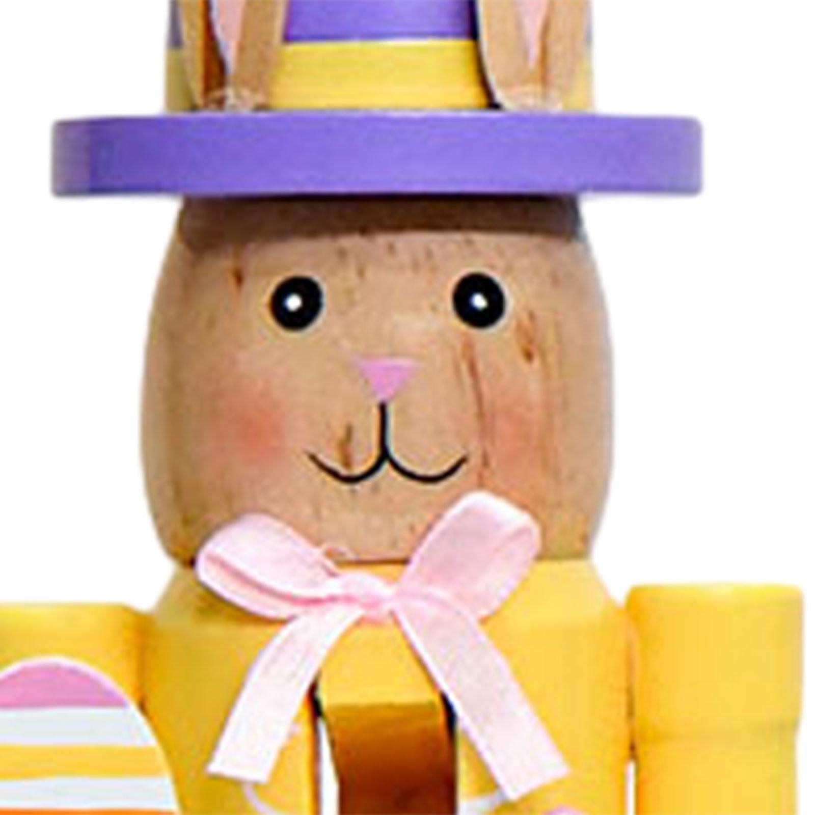Rabbits Nutcracker Modern Crafts Easter Decor for Tea Room Bookshelf Desktop Purple Yellow