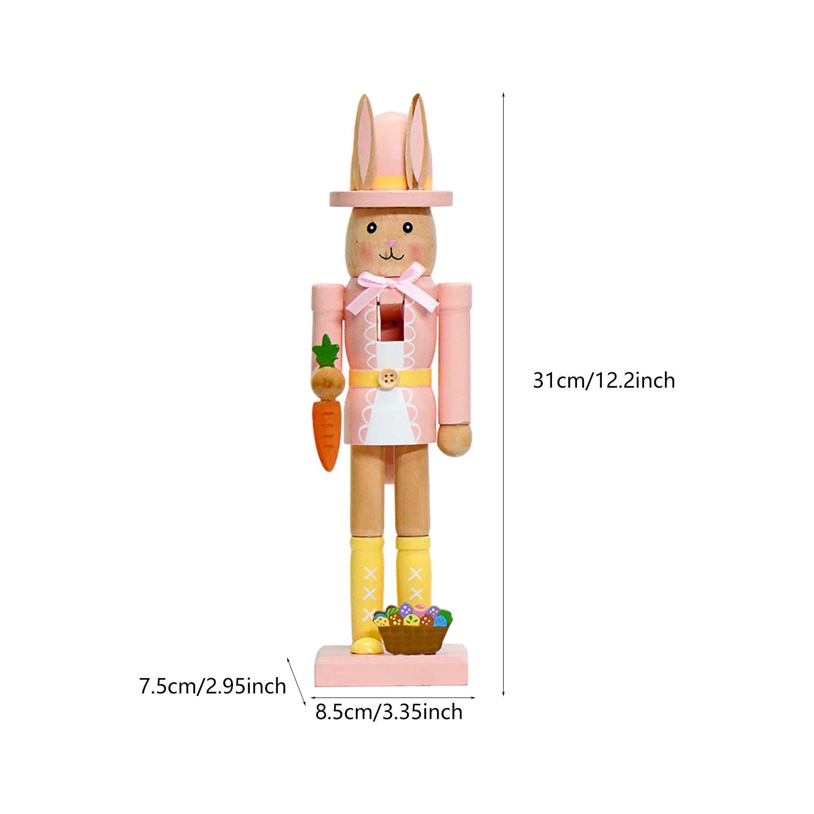 Rabbits Nutcracker Modern Crafts Easter Decor for Tea Room Bookshelf Desktop Pink Yellow